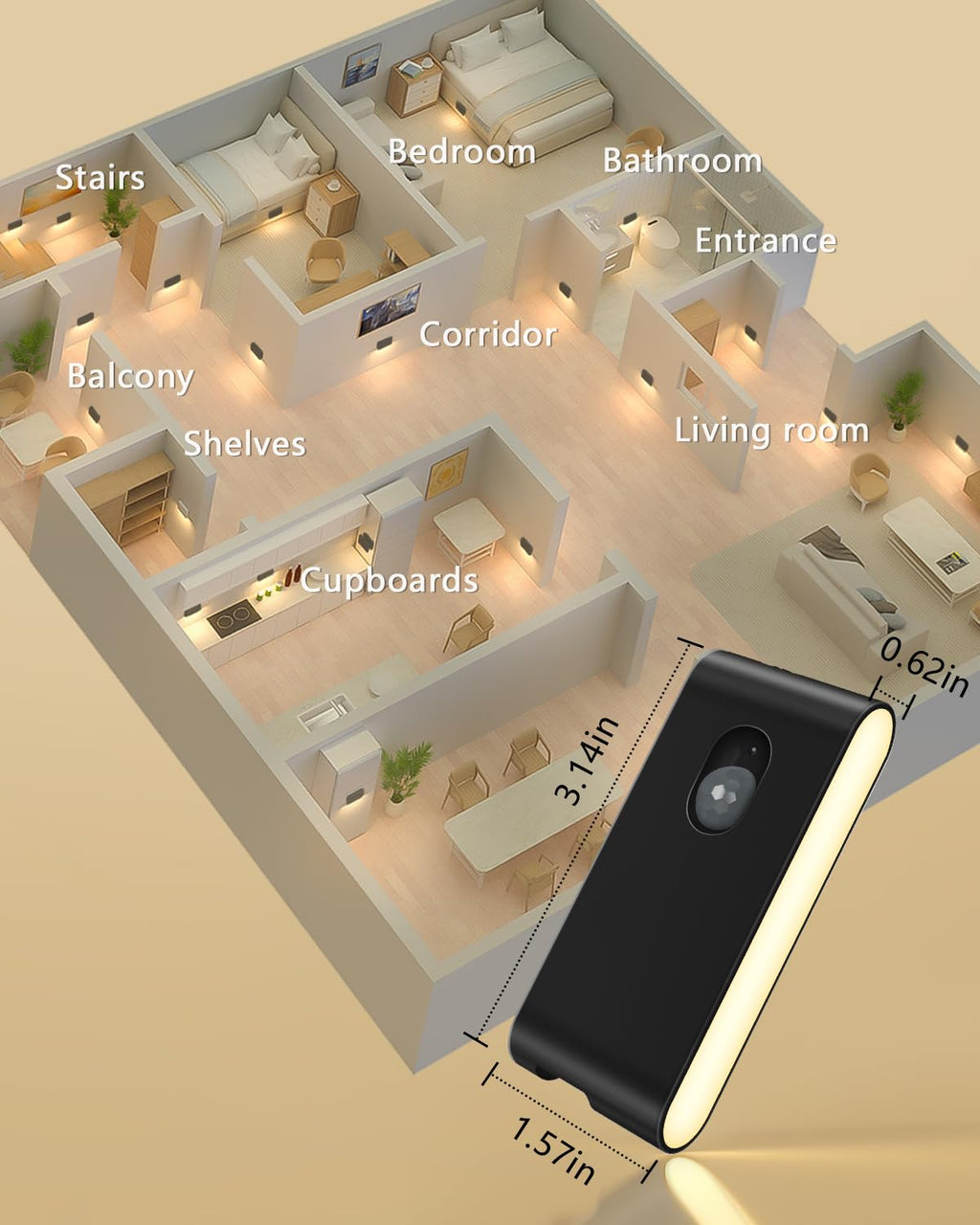 Motion Sensor Night Lights(4-Pack)