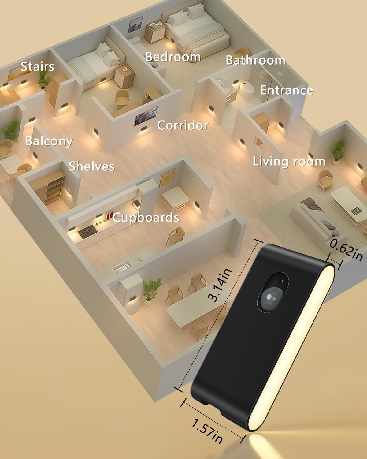 Motion Sensor Night Lights(4-Pack)