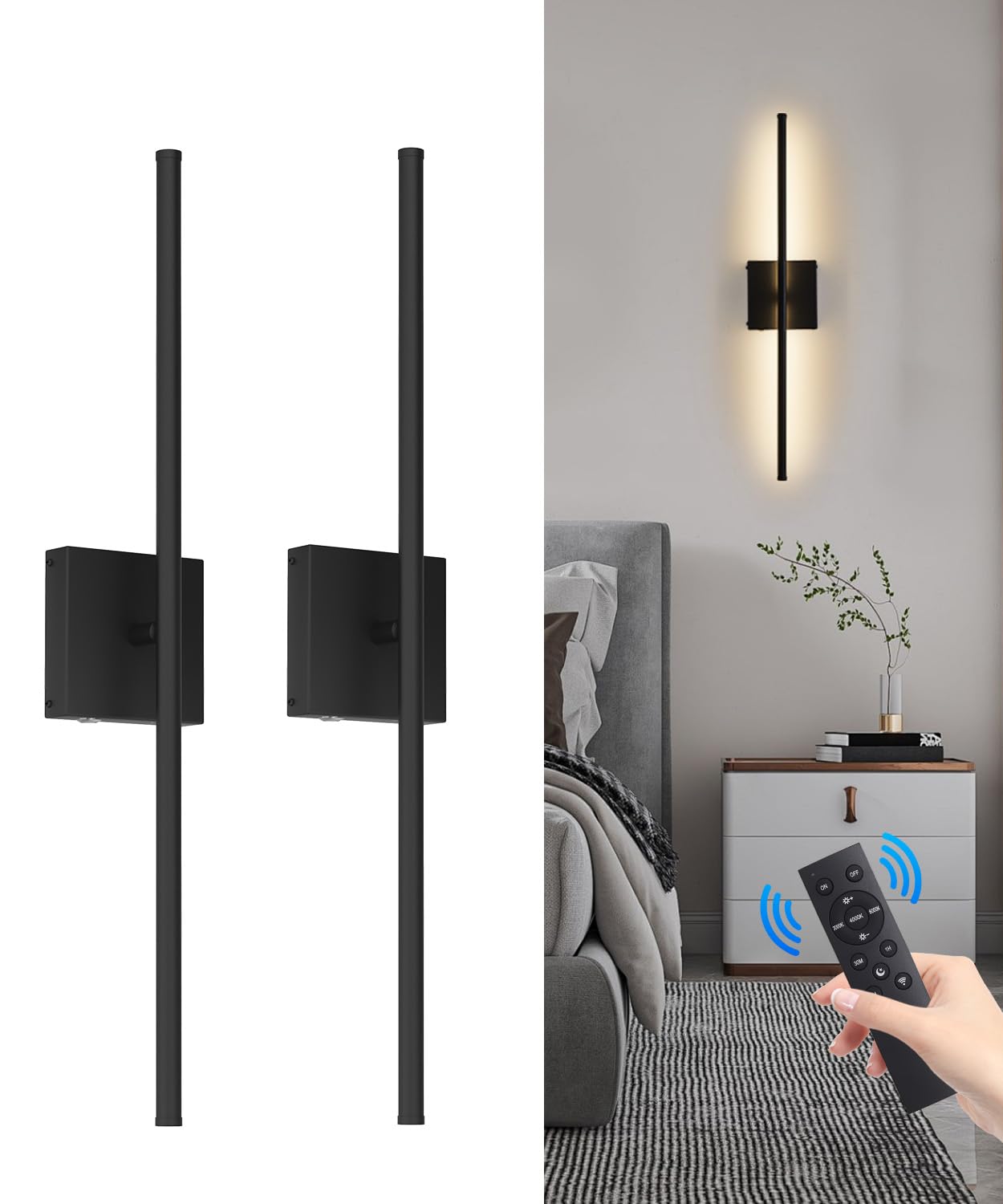 Battery Operated Wall Sconce Set of 2