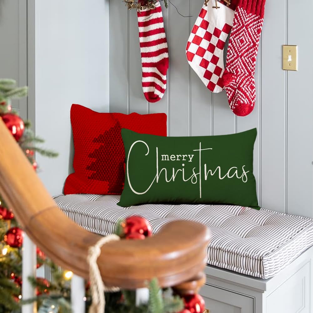 Christmas Pillow Covers 12x20 Inch