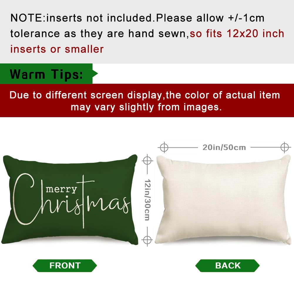 Christmas Pillow Covers 12x20 Inch