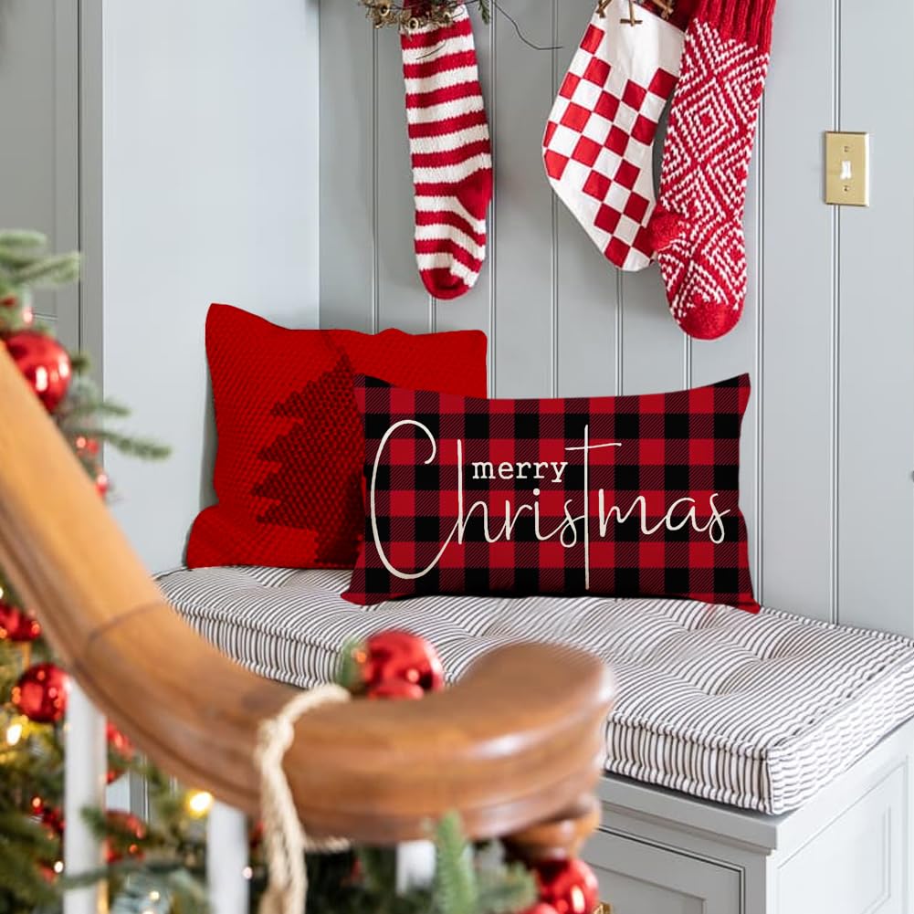 Christmas Pillow Covers 12x20 Inch