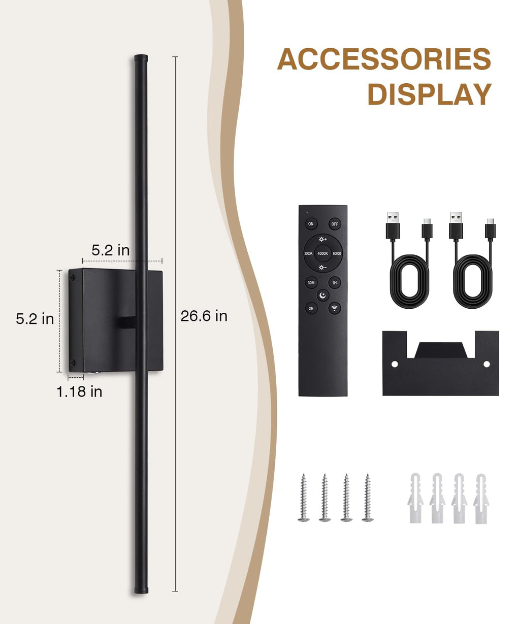 Battery Operated Wall Sconce Set of 2