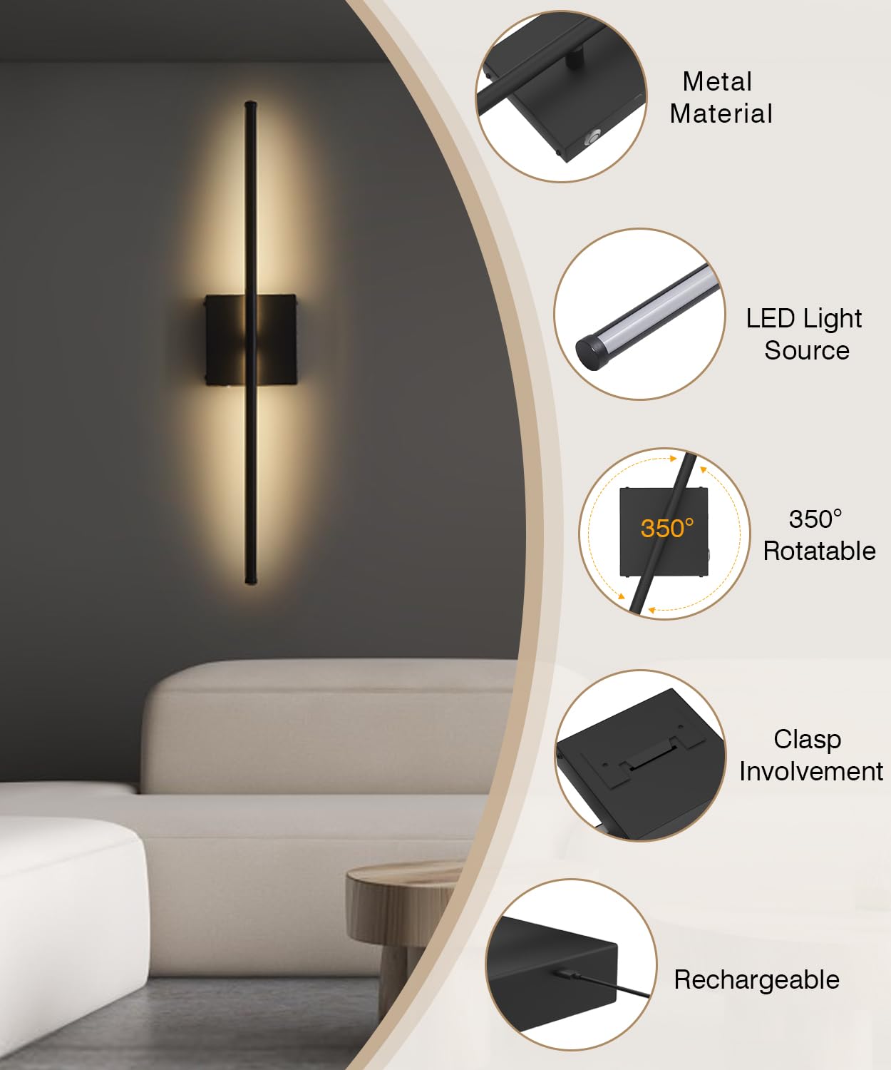Battery Operated Wall Sconce Set of 2