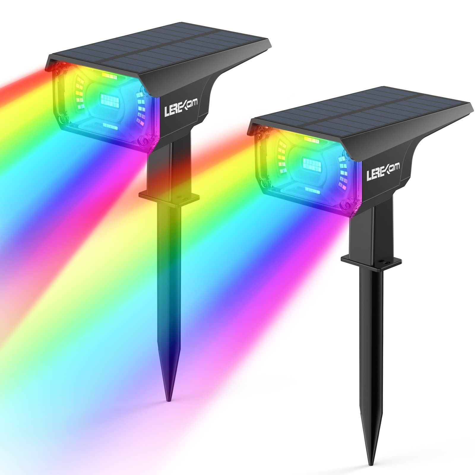 Solar Outdoor,40 LEDs Color Changing RGB Solar Landscape Path Lights