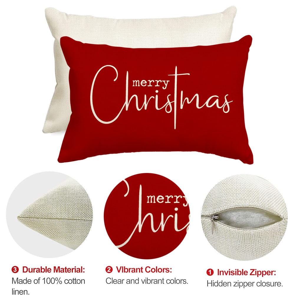 Christmas Pillow Covers 12x20 Inch