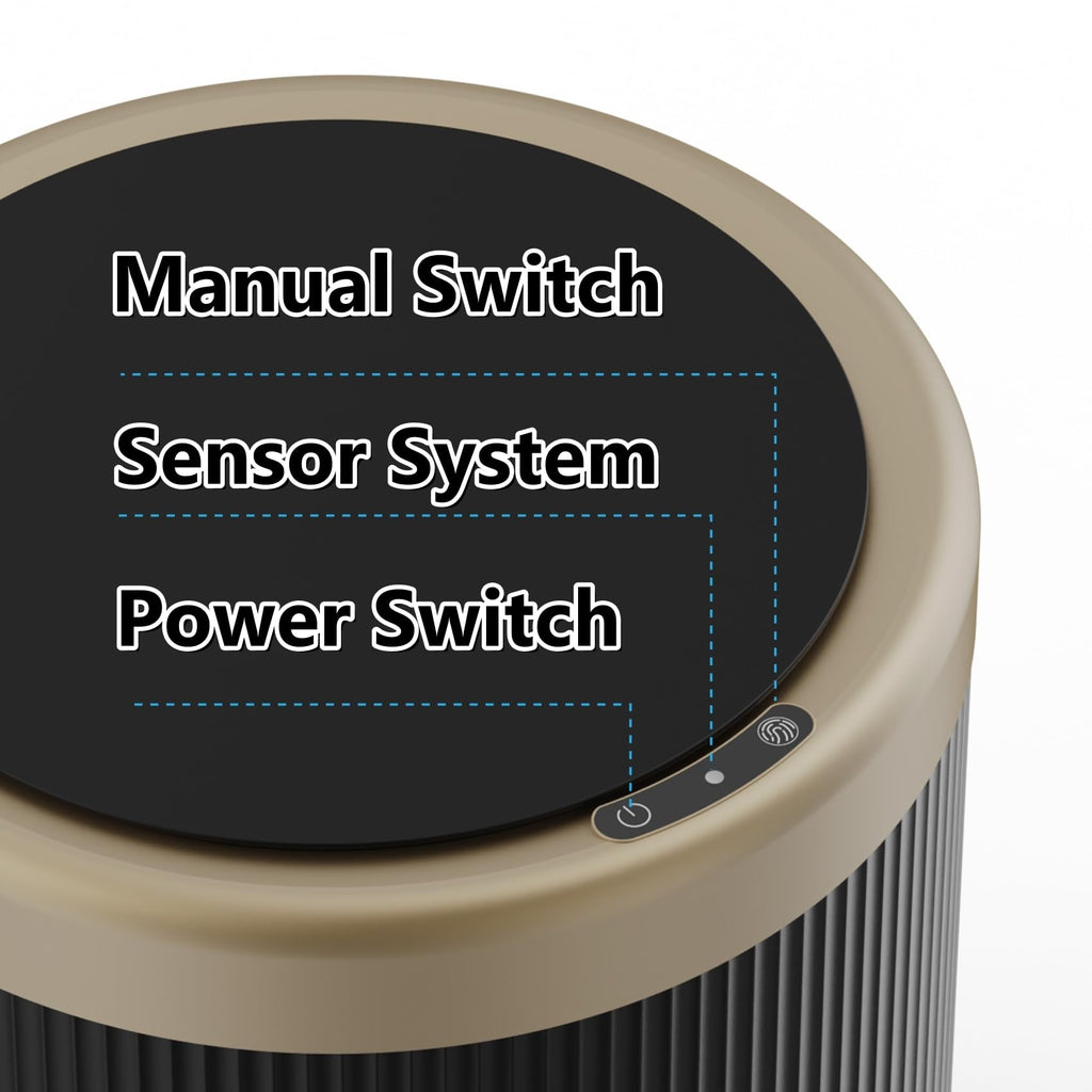 Automatic Motion Sensor Bathroom Trash Can with Lid, 10.5 Liter / 2.8 Gallon