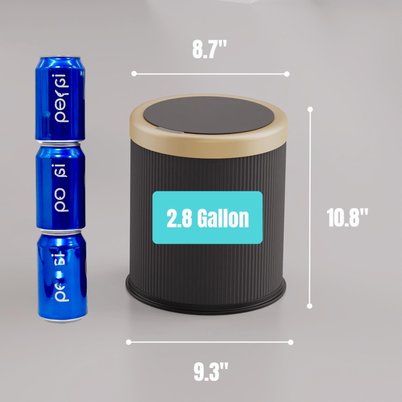 Automatic Motion Sensor Bathroom Trash Can with Lid, 10.5 Liter / 2.8 Gallon