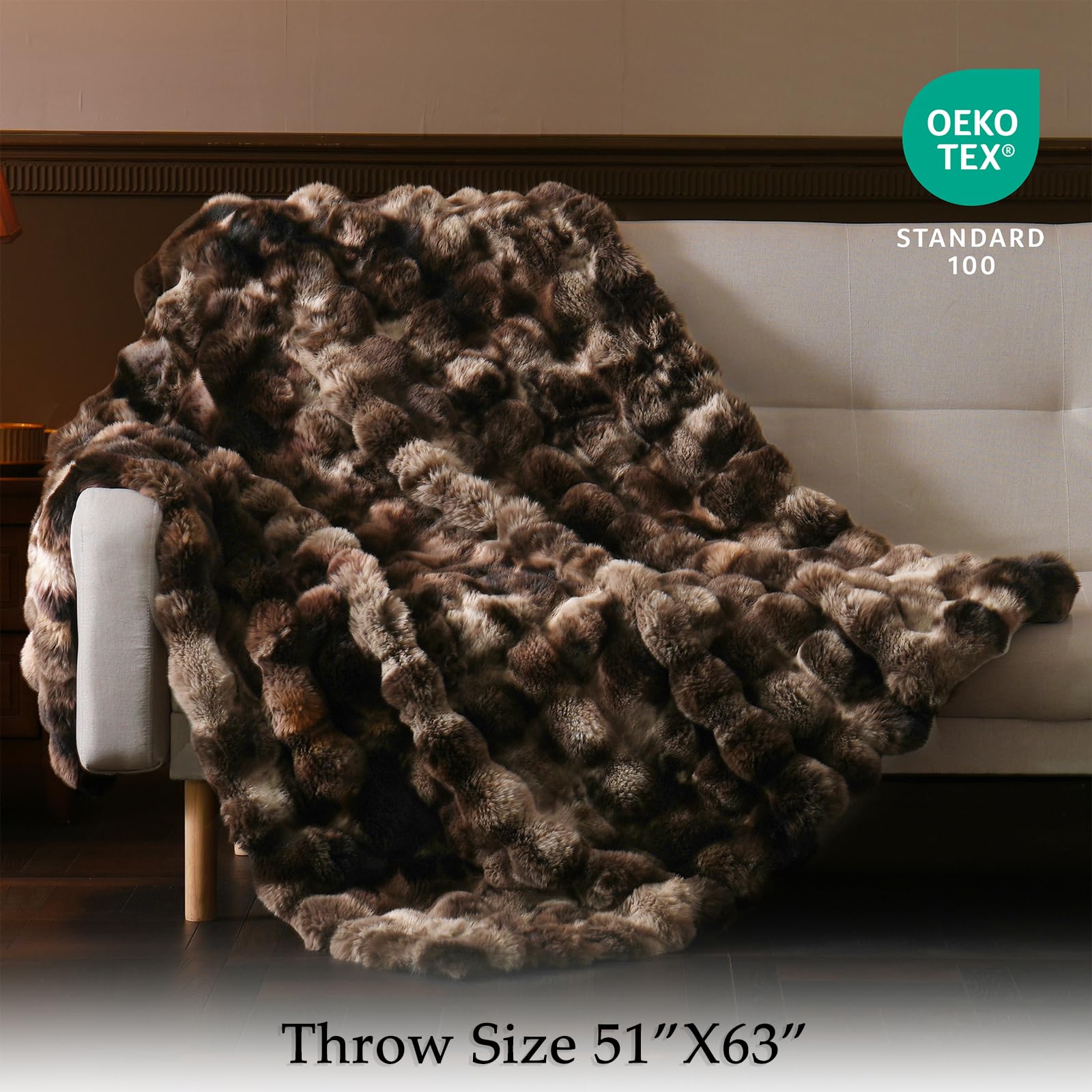 Mocha Throw Blanket for Couch