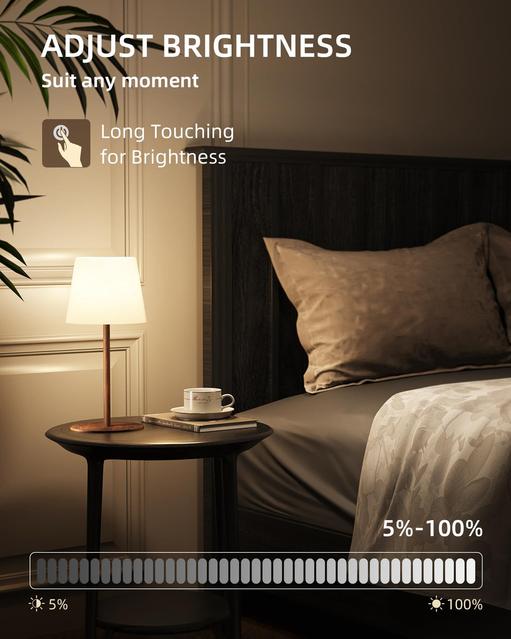 IP65 Waterproof 4500mAh Rechargeble Shower Lamp, Dimmable