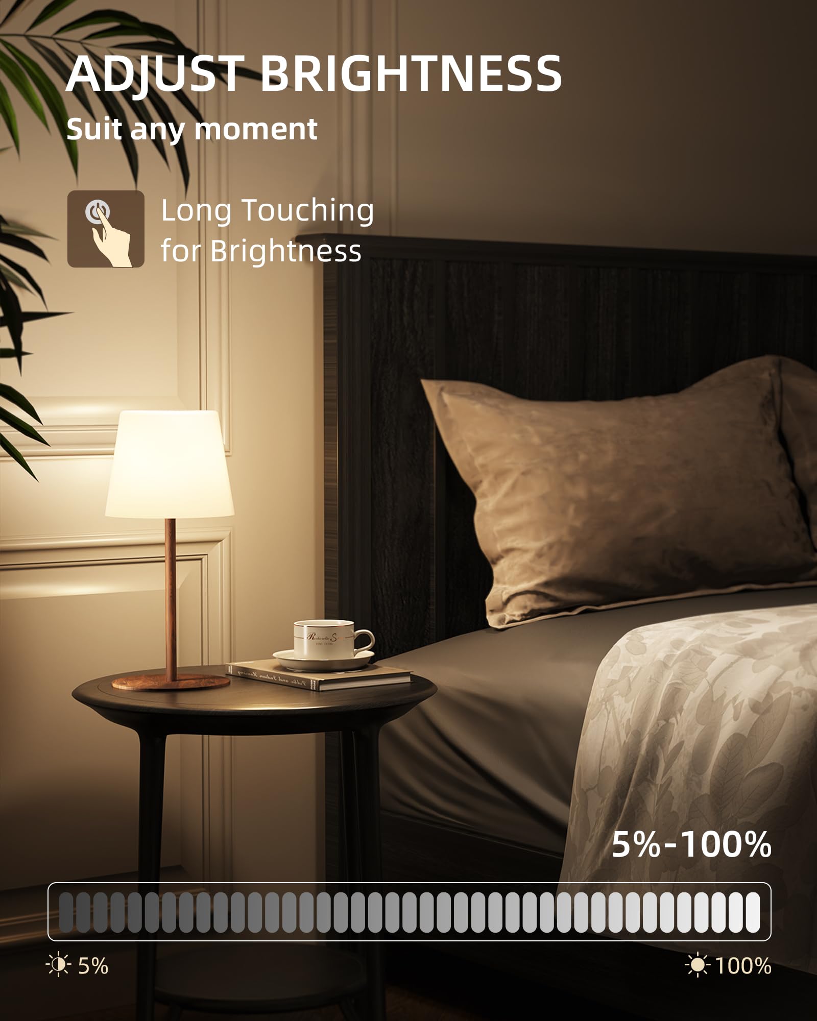 IP65 Waterproof 4500mAh Rechargeble Shower Lamp, Dimmable