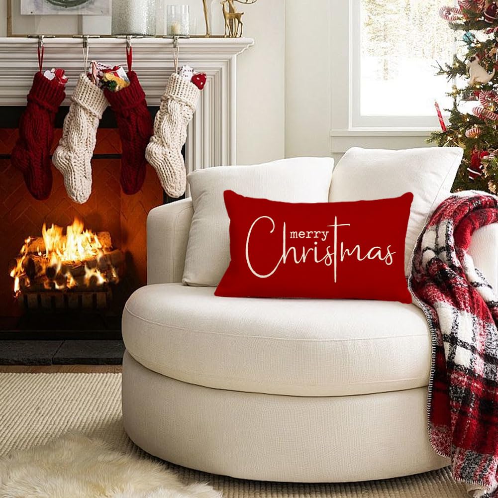 Christmas Pillow Covers 12x20 Inch