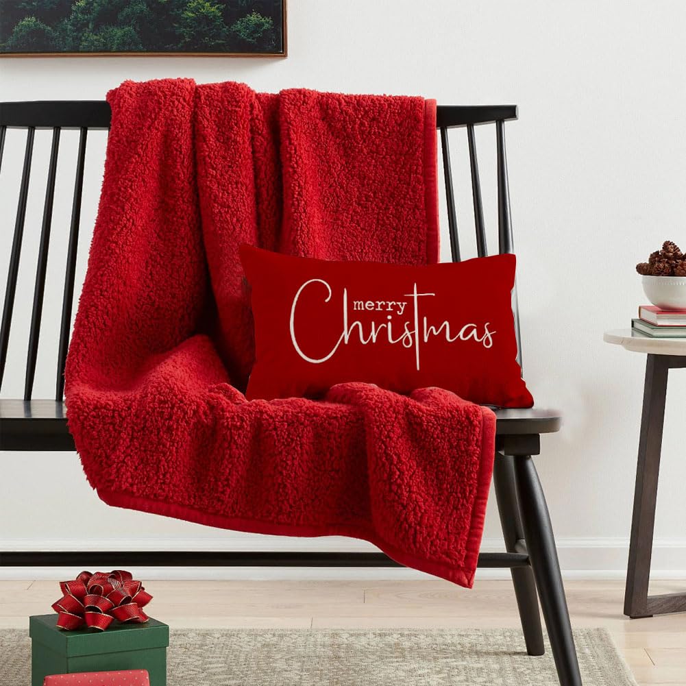Christmas Pillow Covers 12x20 Inch