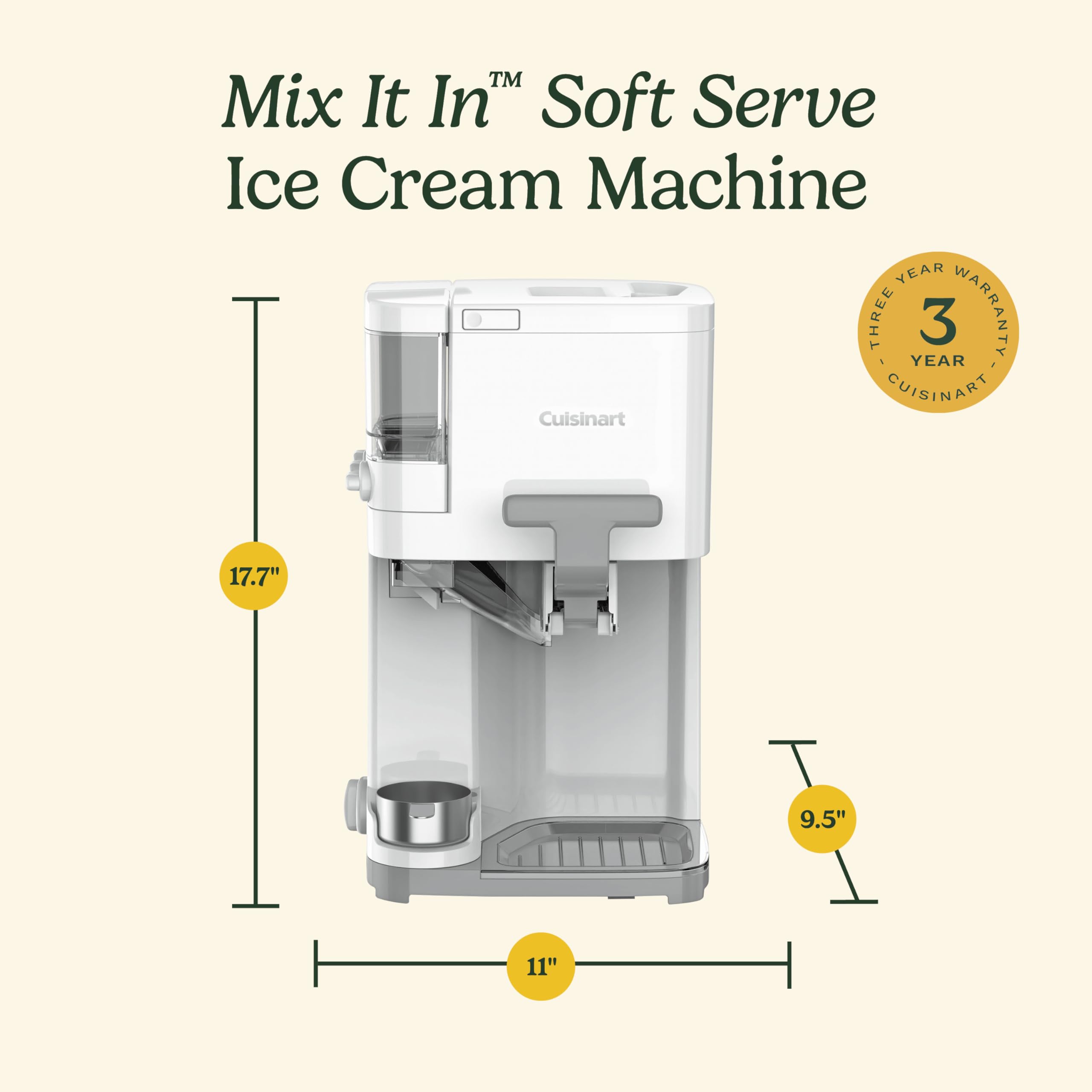 Soft Serve Ice Cream Machine- Mix It In Ice Cream Maker for Frozen Yogurt