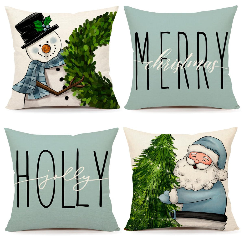 Red Christmas Pillow Covers 18x18 Set of 4