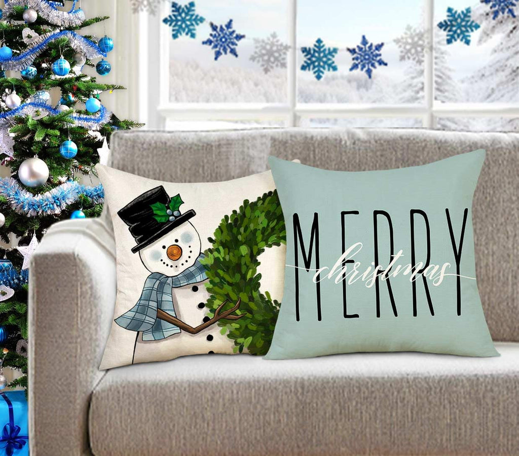 Red Christmas Pillow Covers 18x18 Set of 4