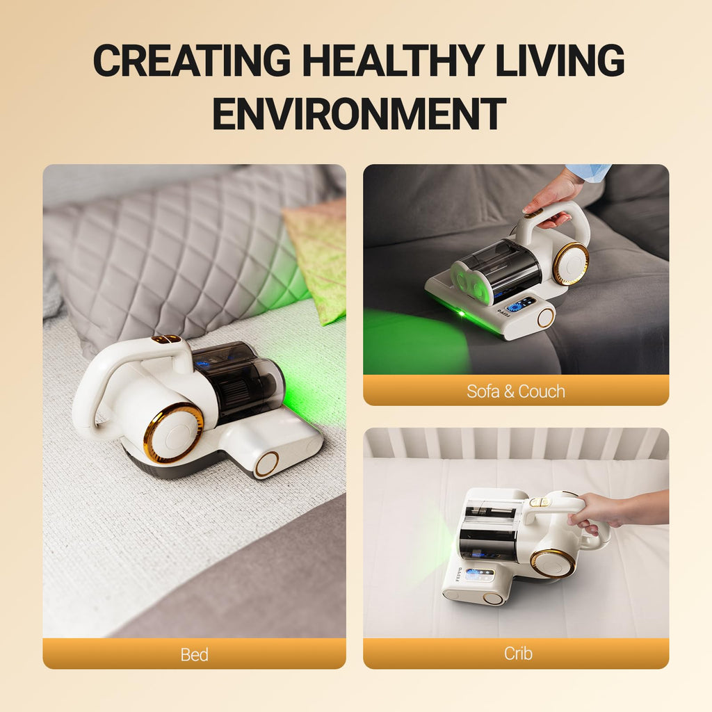 Mattress Vacuum Cleaner, 16Kpa Bed Vacuum Cleaner with 253.7nm UV-C Light, 140°F Heat