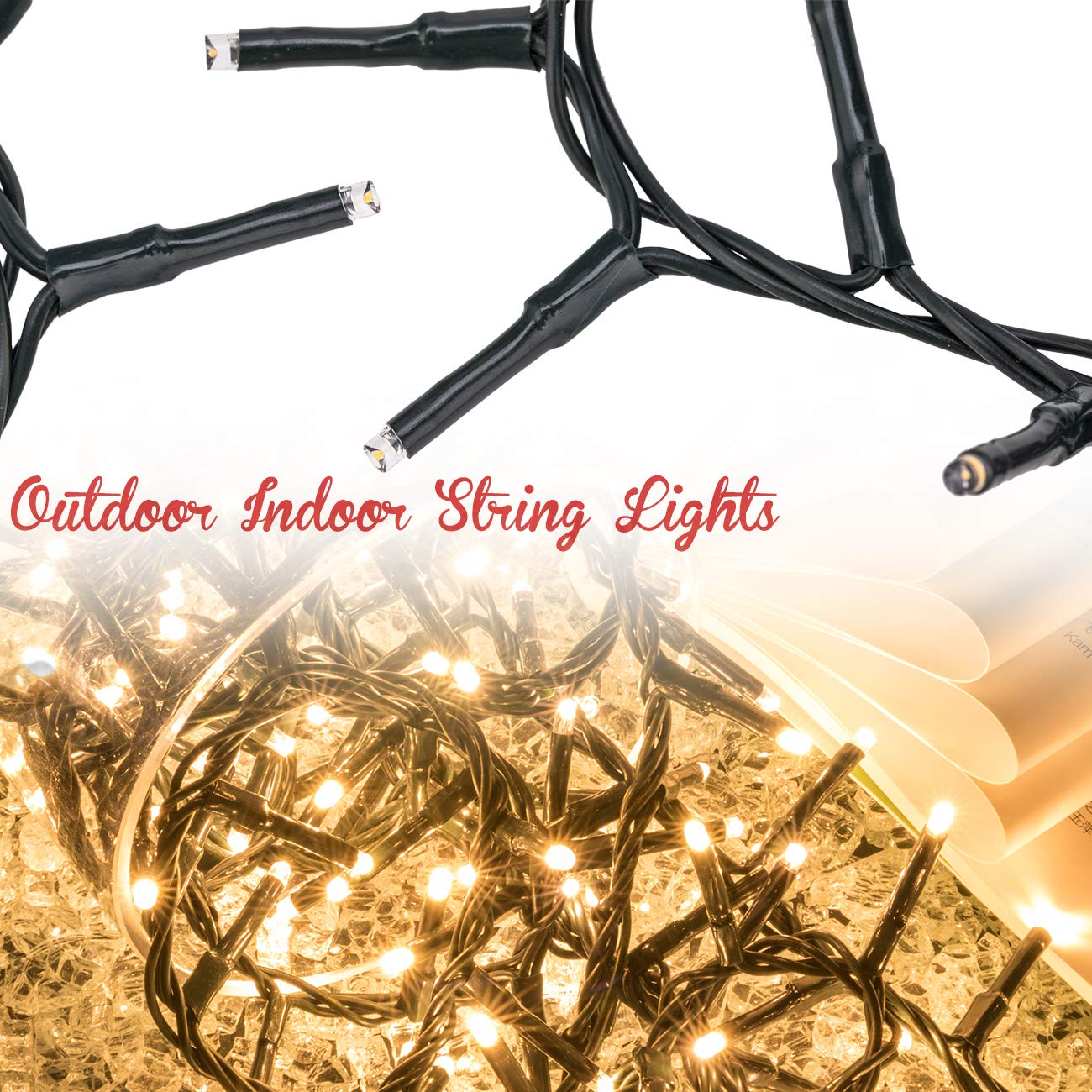 AWQ 500 LED 49ft Christmas Cluster Lights String Lights