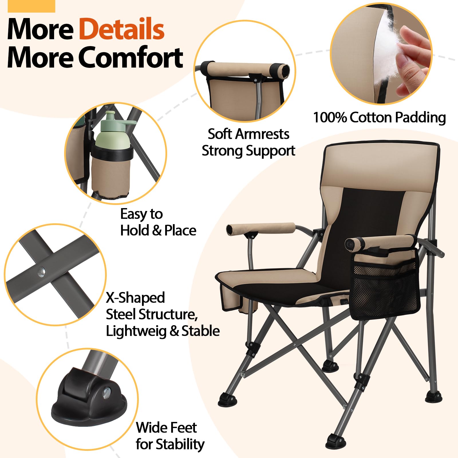 Heated Camping Chair with 20,000 mAh Battery