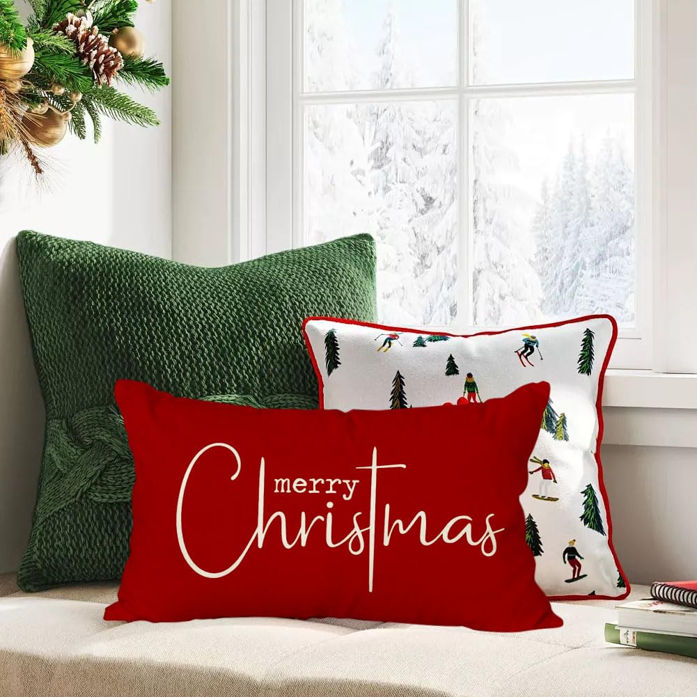 Christmas Pillow Covers 12x20 Inch