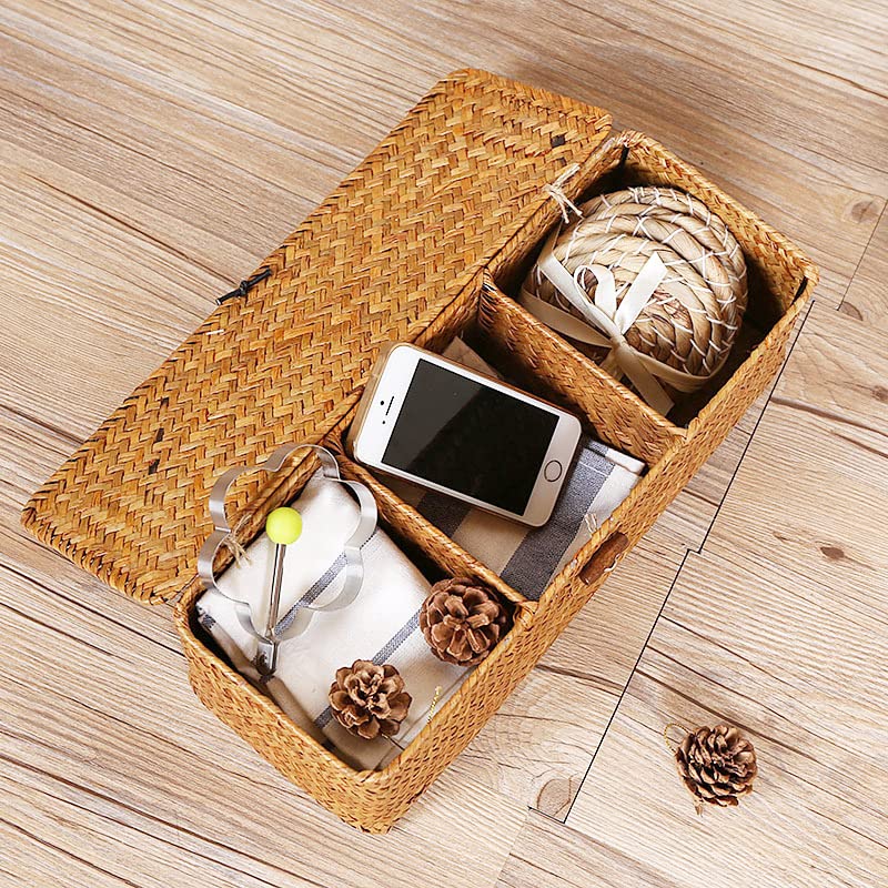 Seagrass  Toilet Roll Storage Basket with Sections