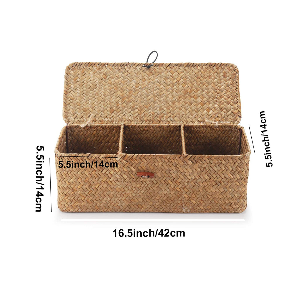 Seagrass  Toilet Roll Storage Basket with Sections