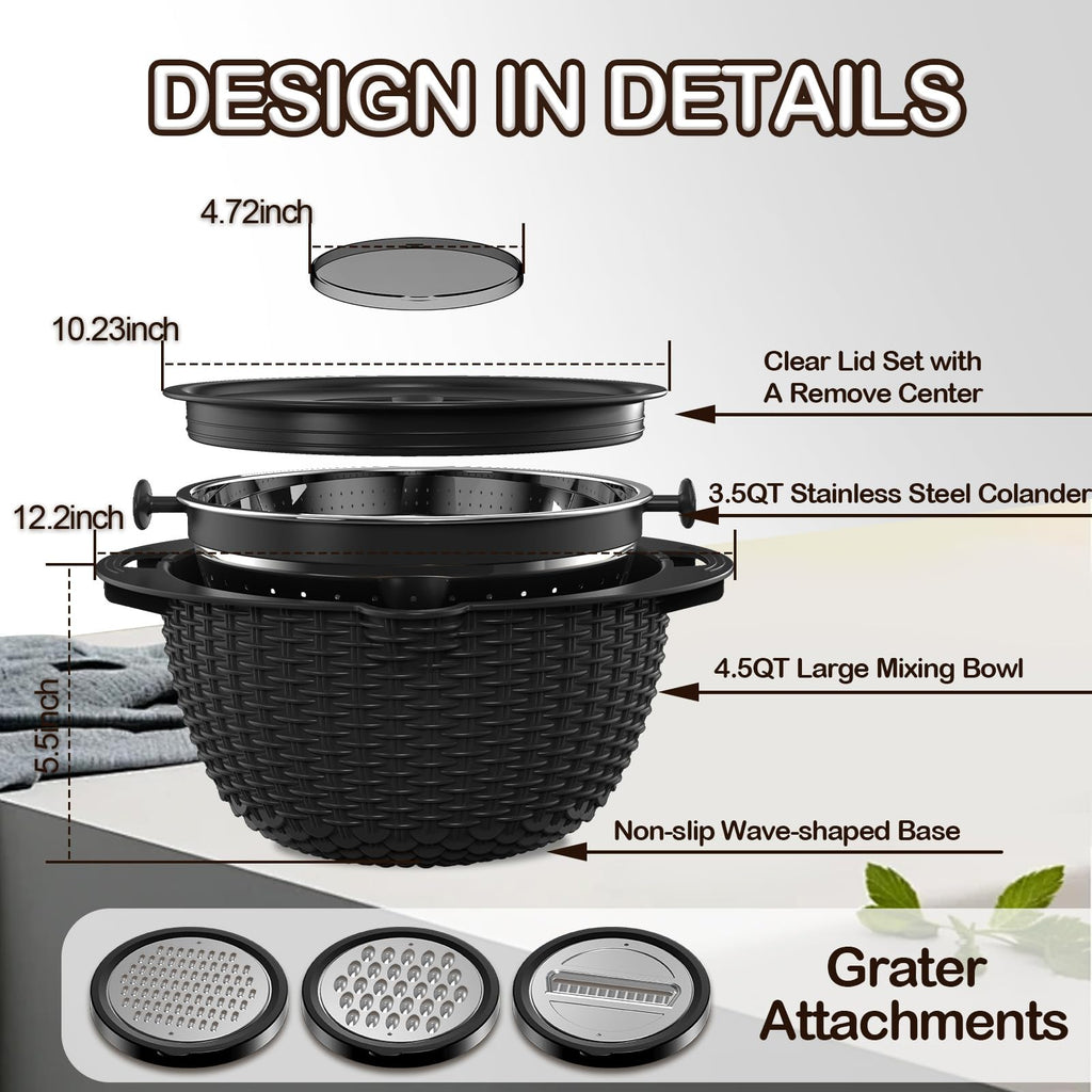 4-1 Colander with Mixing Bowls Set