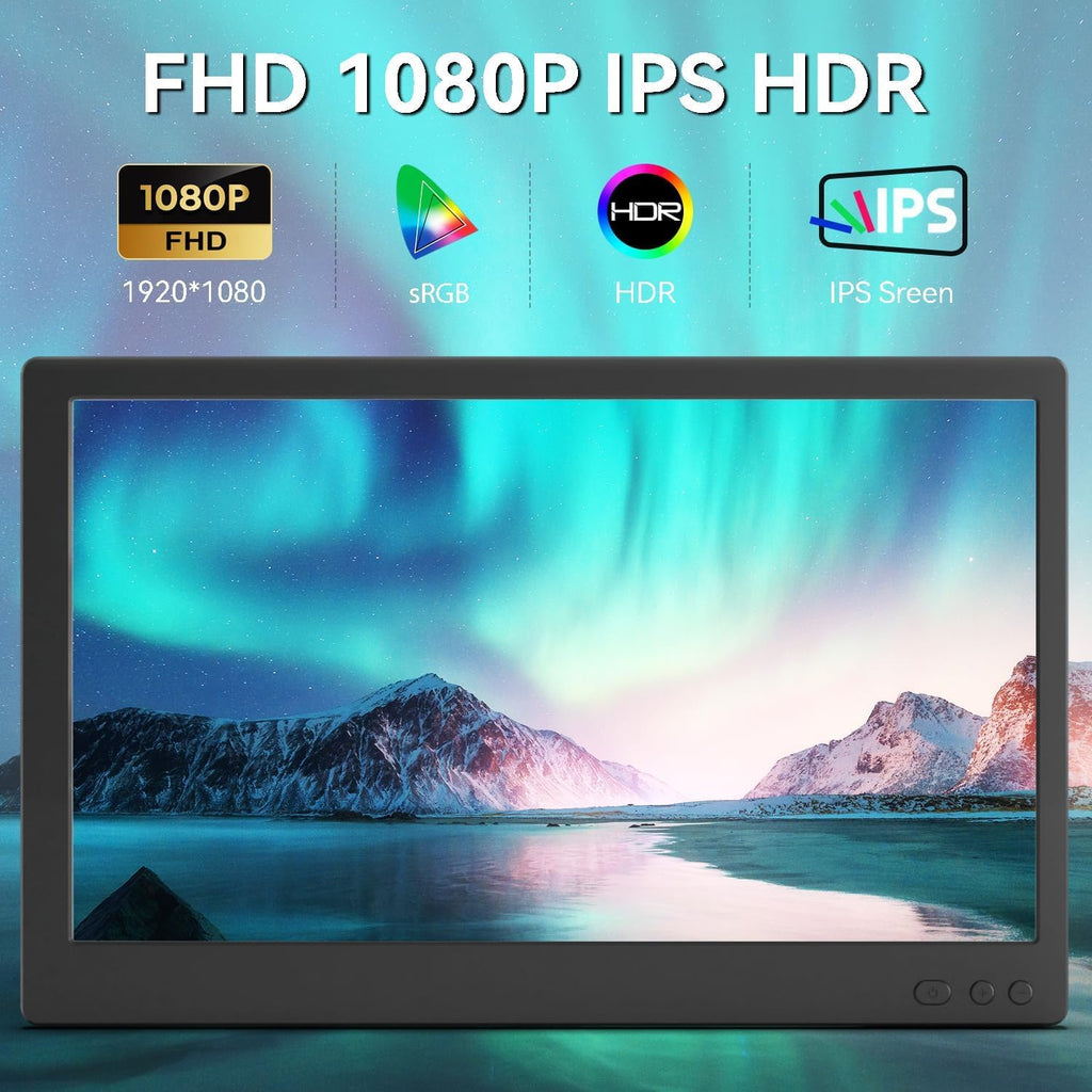 14’’ Triple Laptop Screen Extender, 1080P FHD Portable Dual Monitor for Laptop USB C HDMI