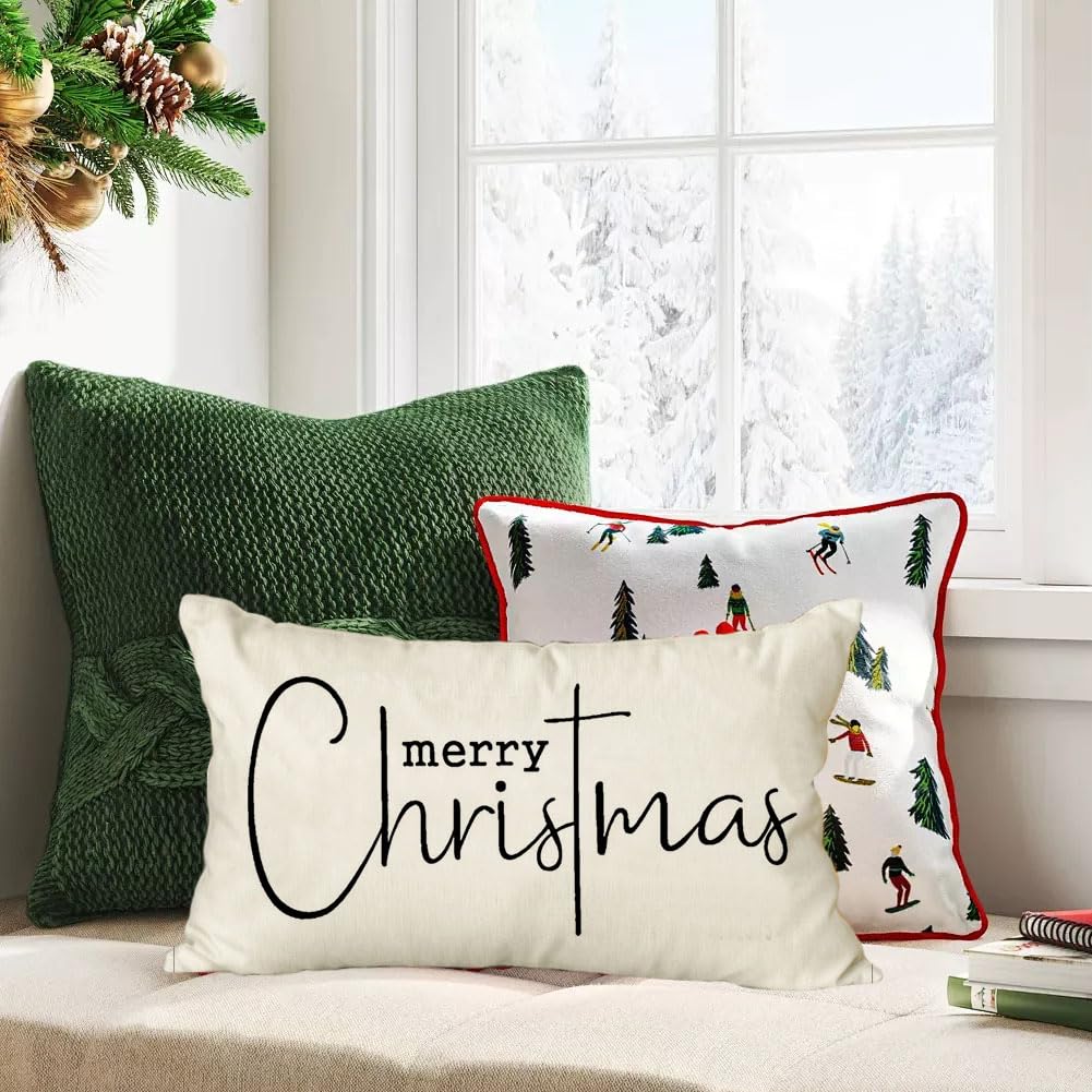 Christmas Pillow Covers 12x20 Inch