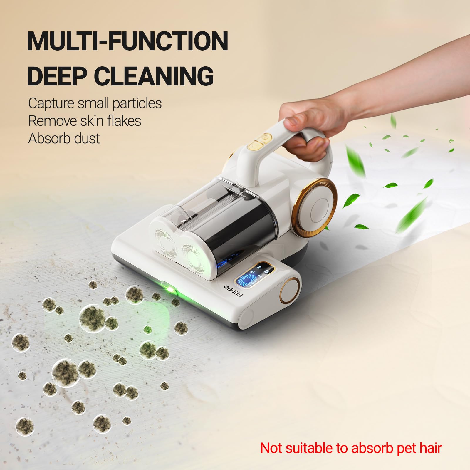 Mattress Vacuum Cleaner, 16Kpa Bed Vacuum Cleaner with 253.7nm UV-C Light, 140°F Heat
