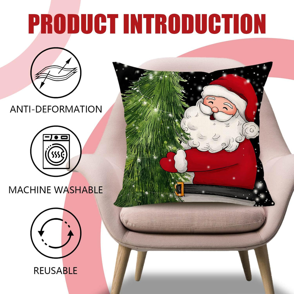 Red Christmas Pillow Covers 18x18 Set of 4