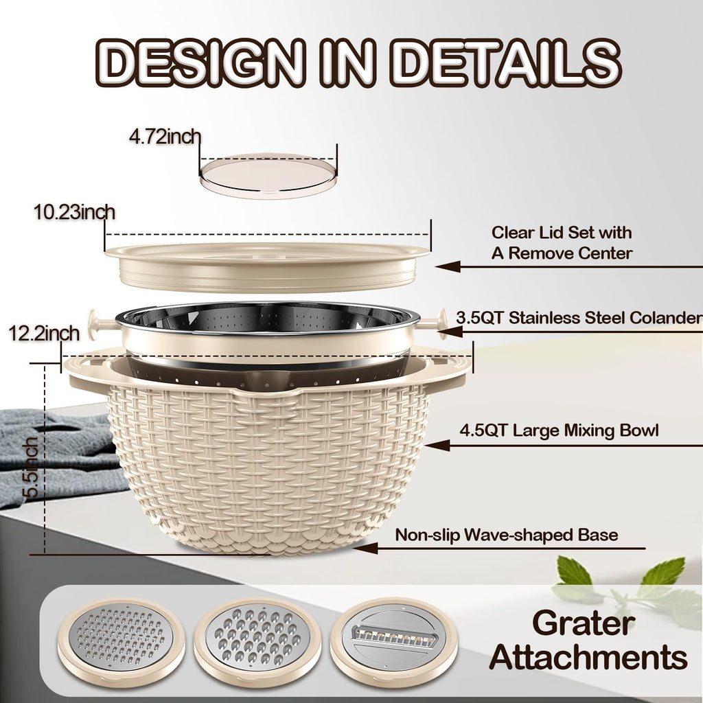 4-1 Colander with Mixing Bowls Set