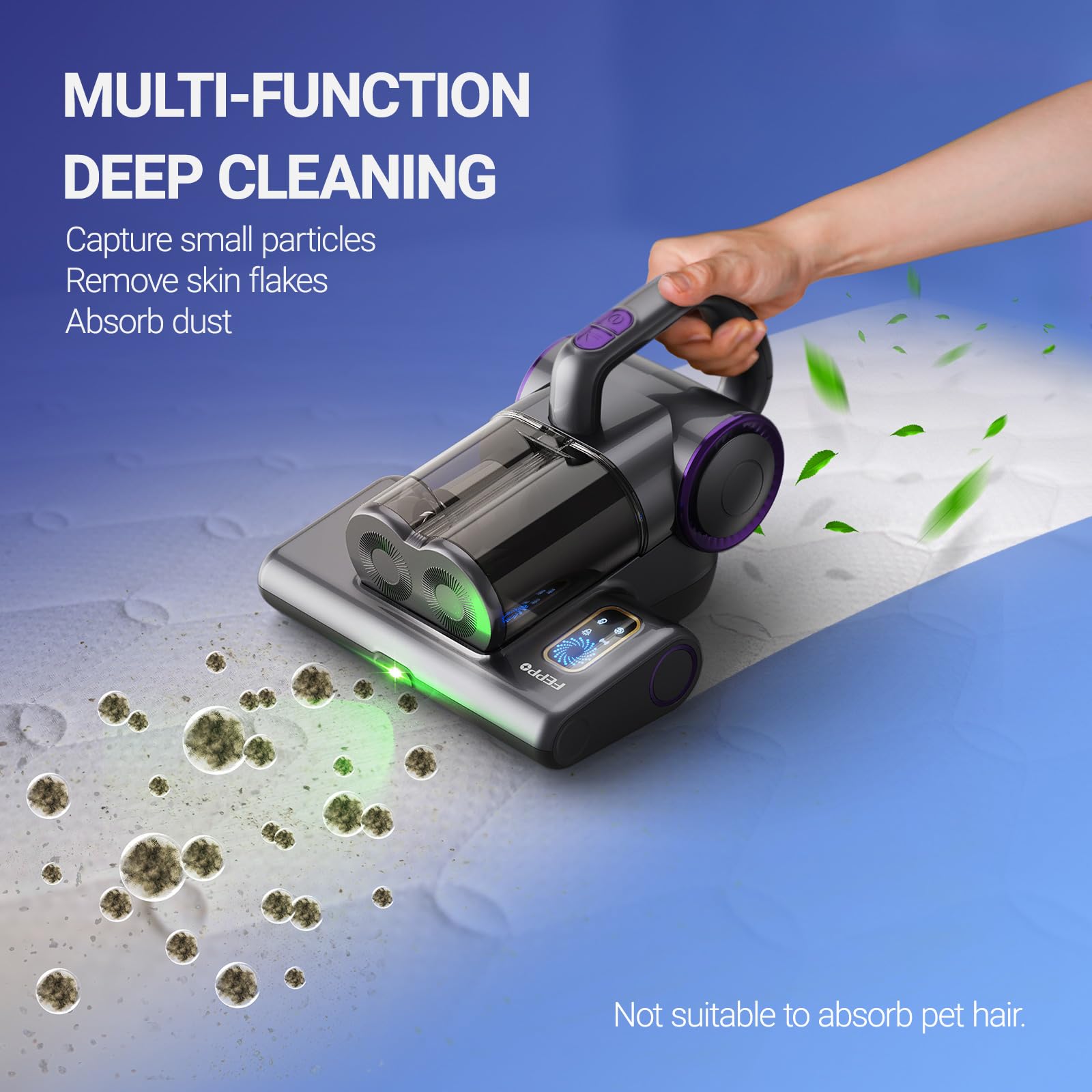 Mattress Vacuum Cleaner, 16Kpa Bed Vacuum Cleaner with 253.7nm UV-C Light, 140°F Heat