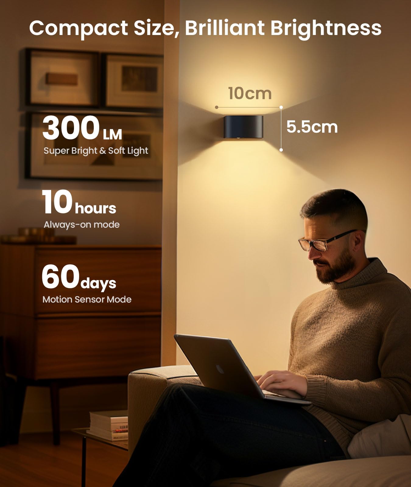 Motion Sensor Wall Light with Remote Control 3 Colors