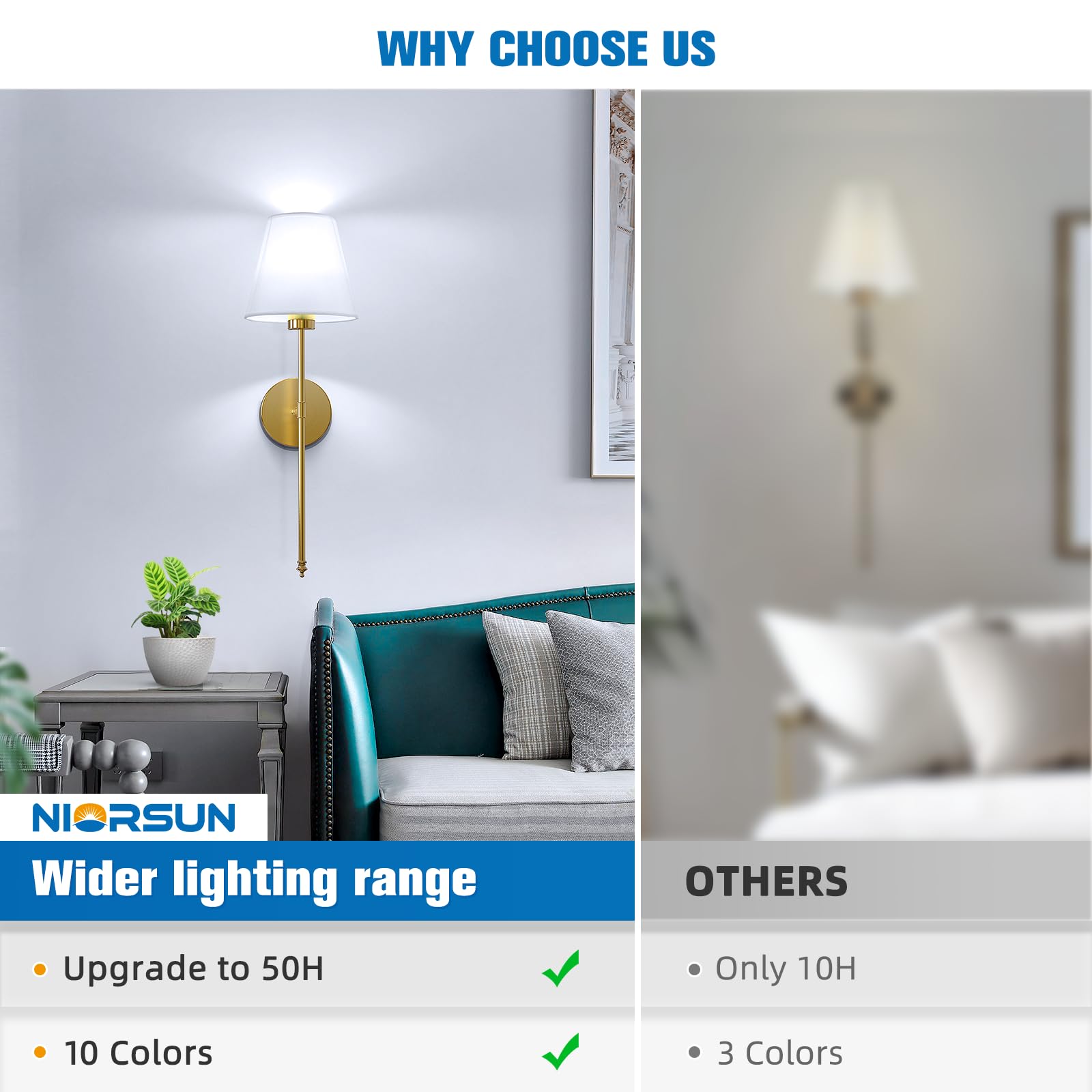 2,Gold Rechargeable Wall Lights with 5200mAh Dimmable Bulbs and Remote,10 Colors