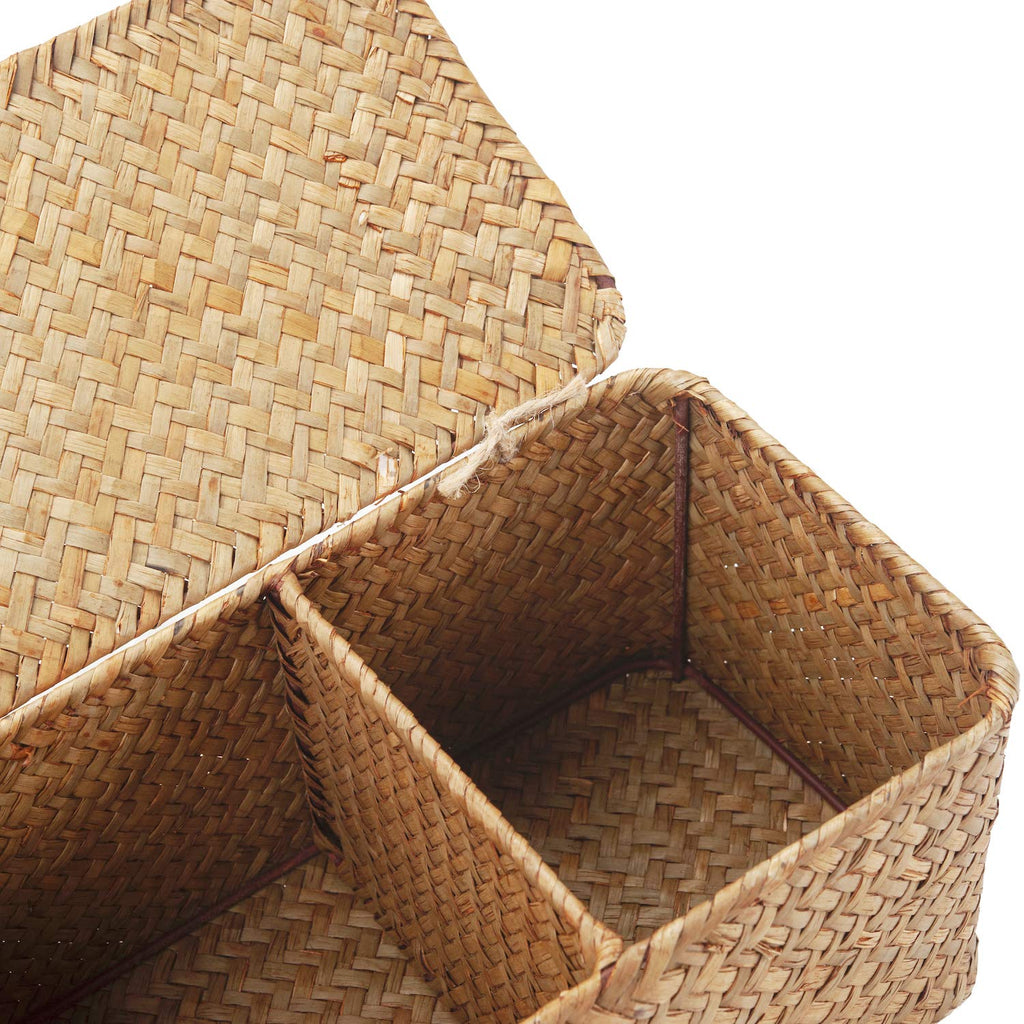 Seagrass  Toilet Roll Storage Basket with Sections