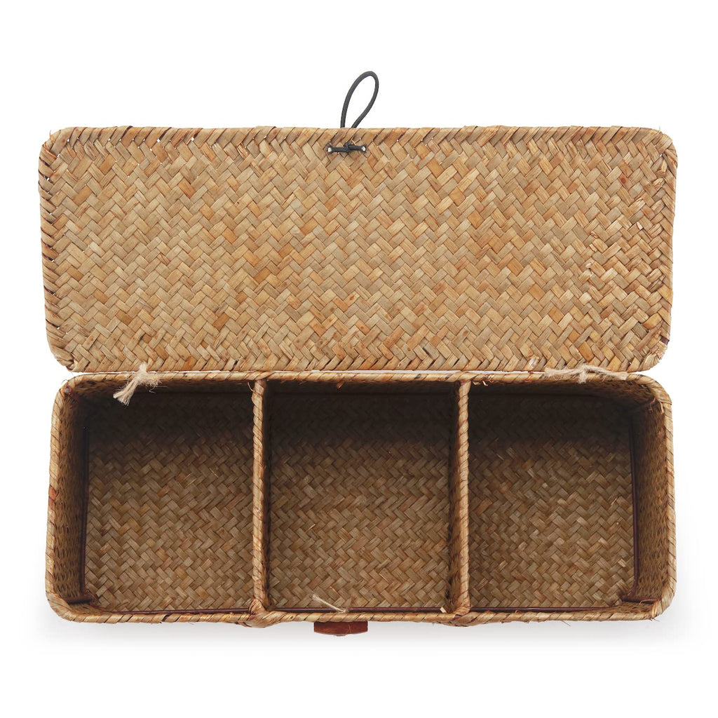 Seagrass  Toilet Roll Storage Basket with Sections
