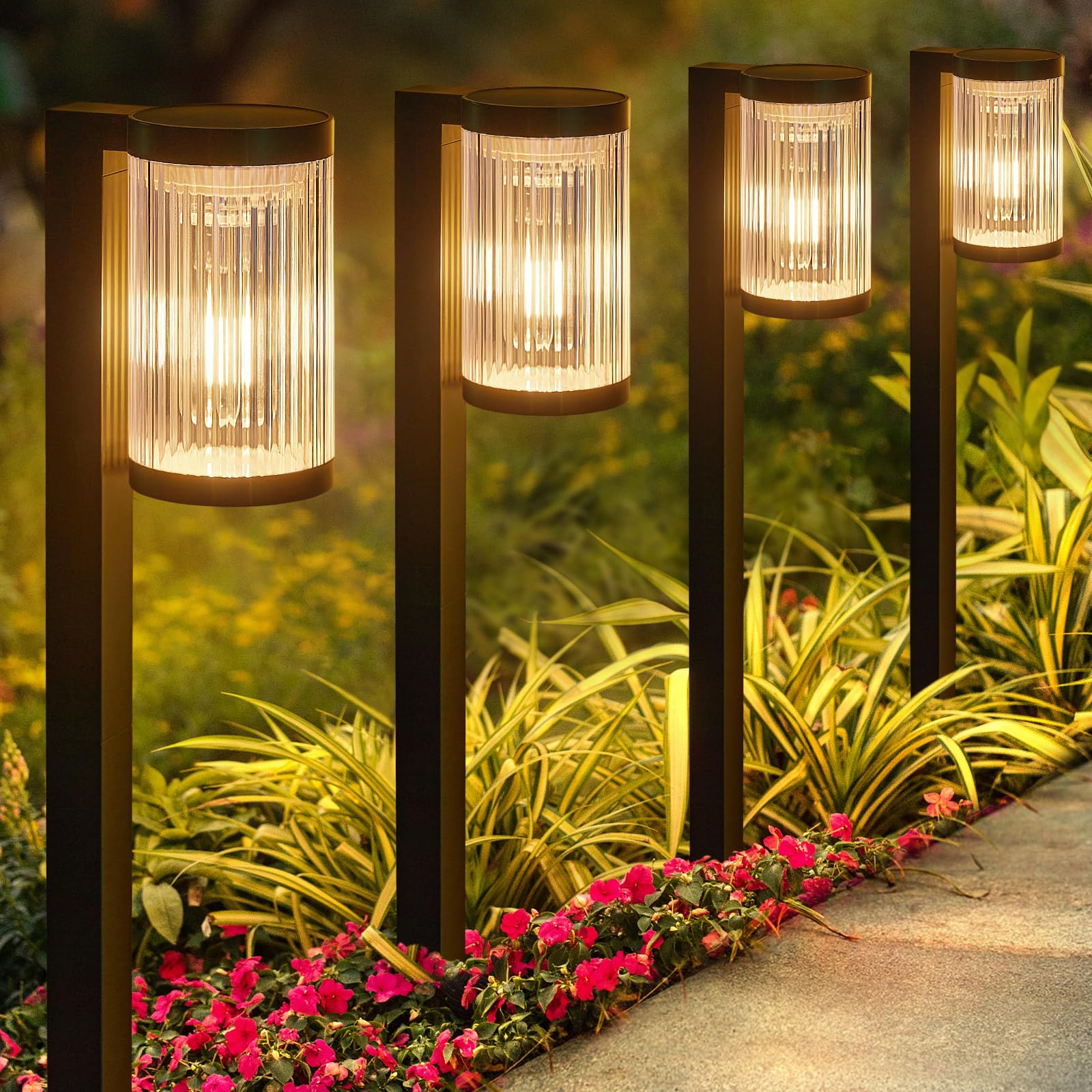 6 Pack Upgraded Outdoor Solar Lights