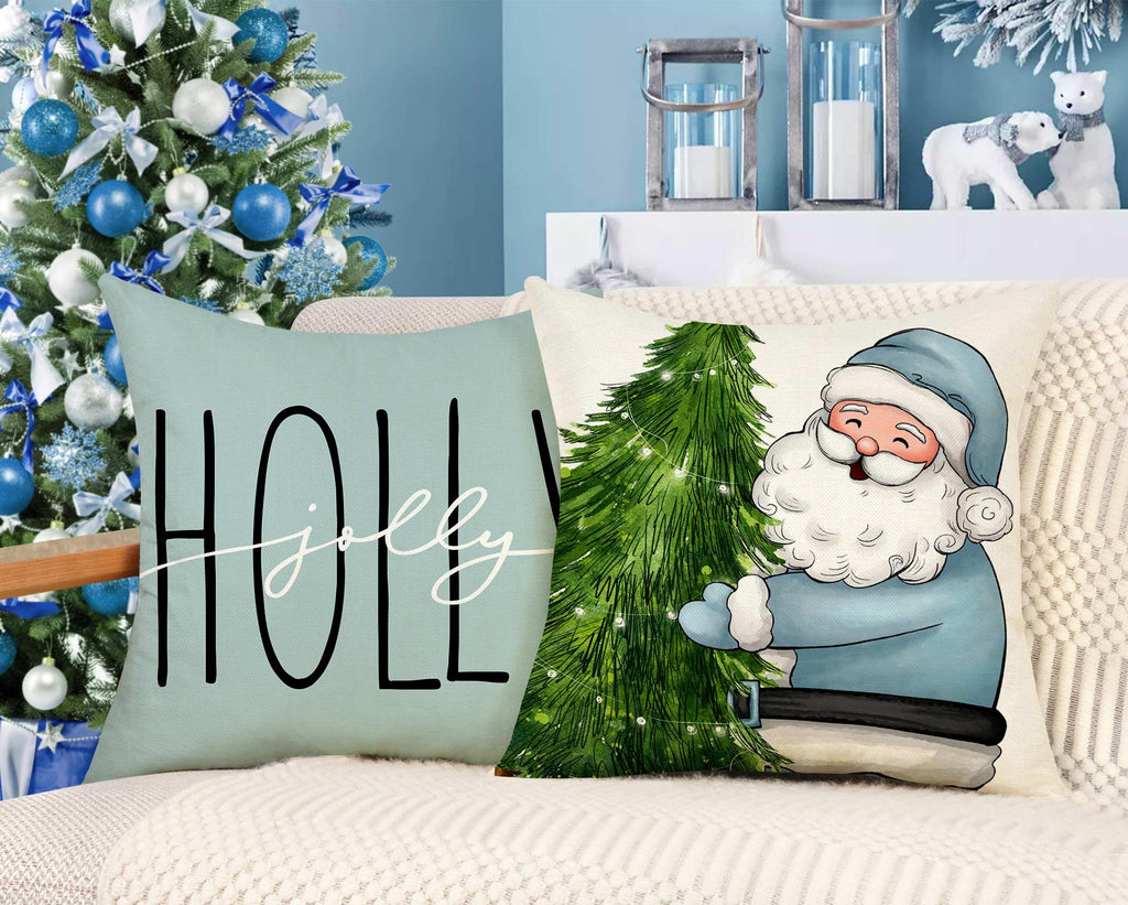 Red Christmas Pillow Covers 18x18 Set of 4