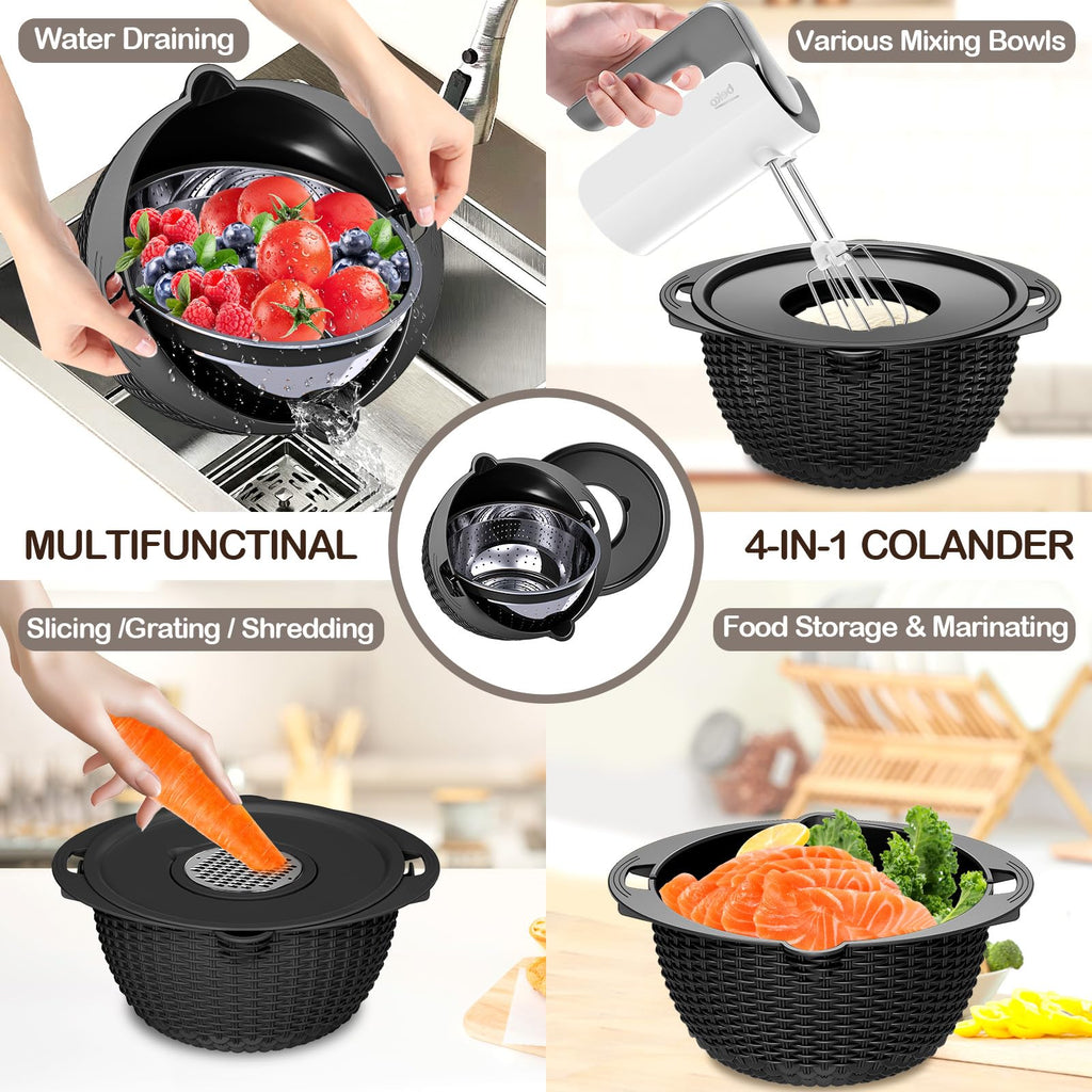 4-1 Colander with Mixing Bowls Set