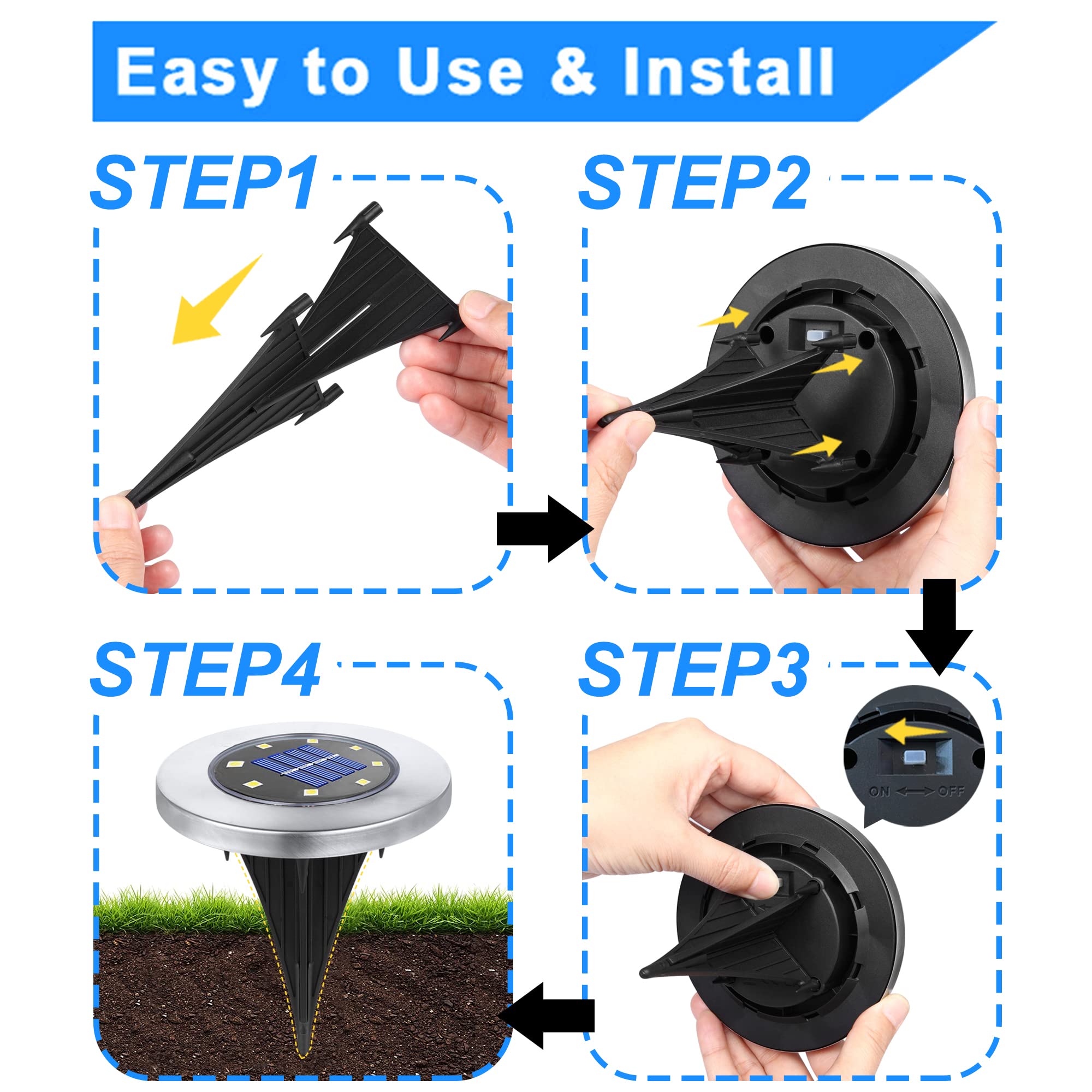 Upgraded Outdoor Garden Waterproof Bright in-Ground Light