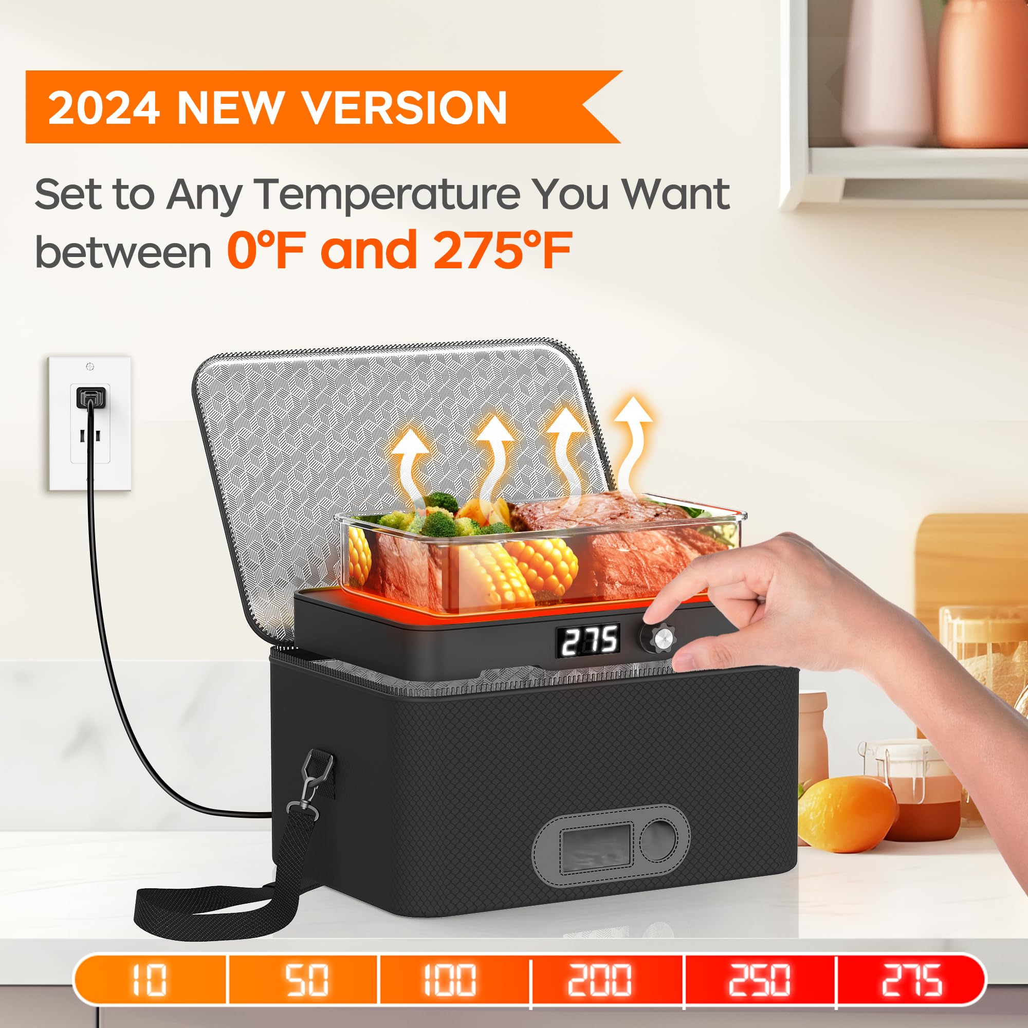 Portable Microwave, 12V 24V 110V-240V Car Food Warmer Portable Personal Mini Oven