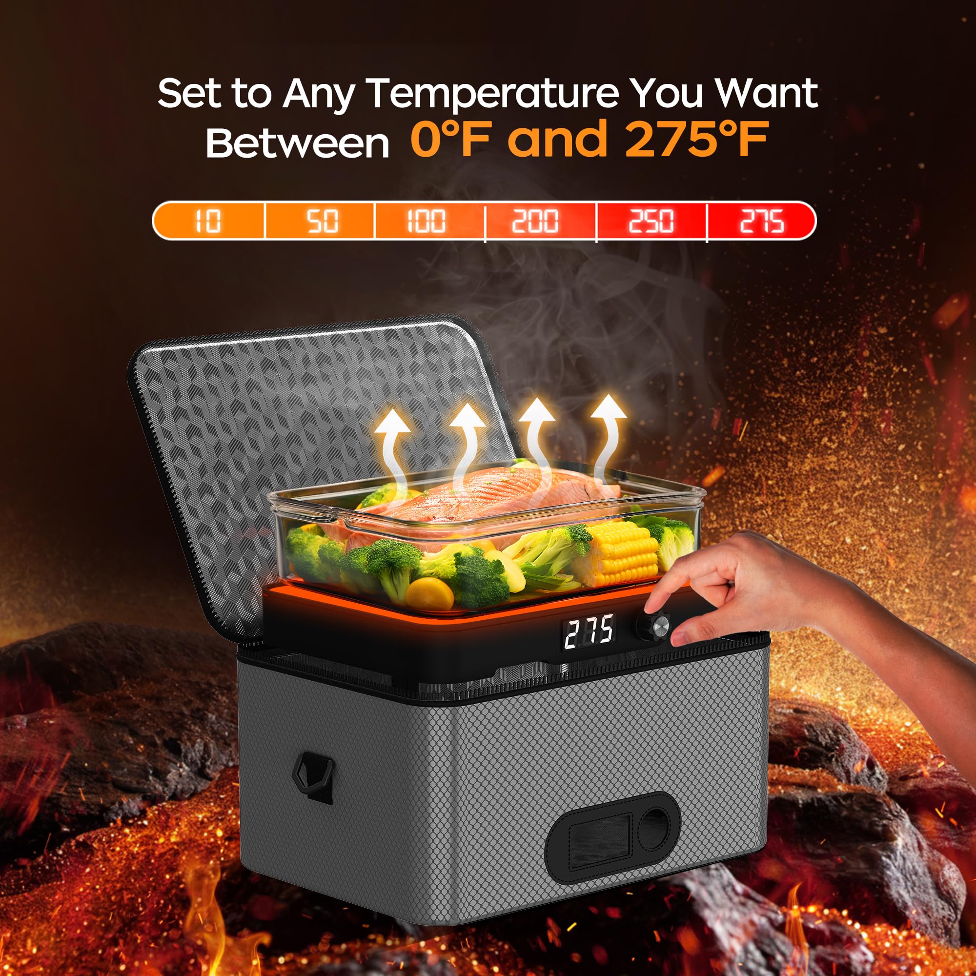 Portable Microwave, 12V 24V 110V-240V Car Food Warmer Portable Personal Mini Oven