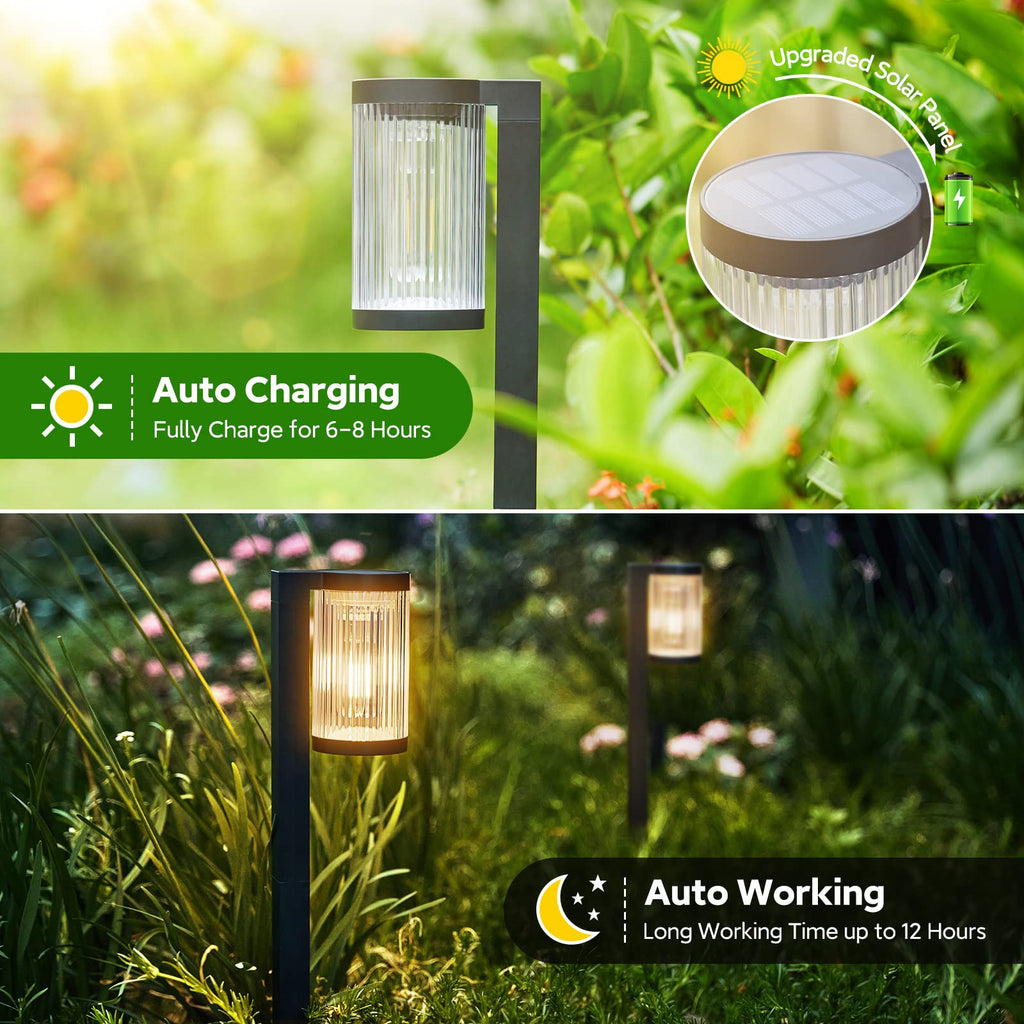 6 Pack Upgraded Outdoor Solar Lights
