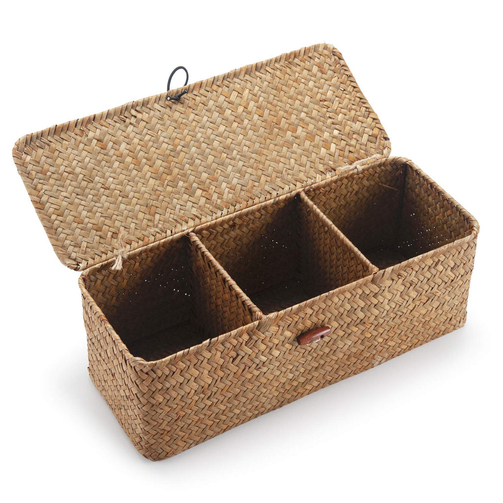 Seagrass  Toilet Roll Storage Basket with Sections