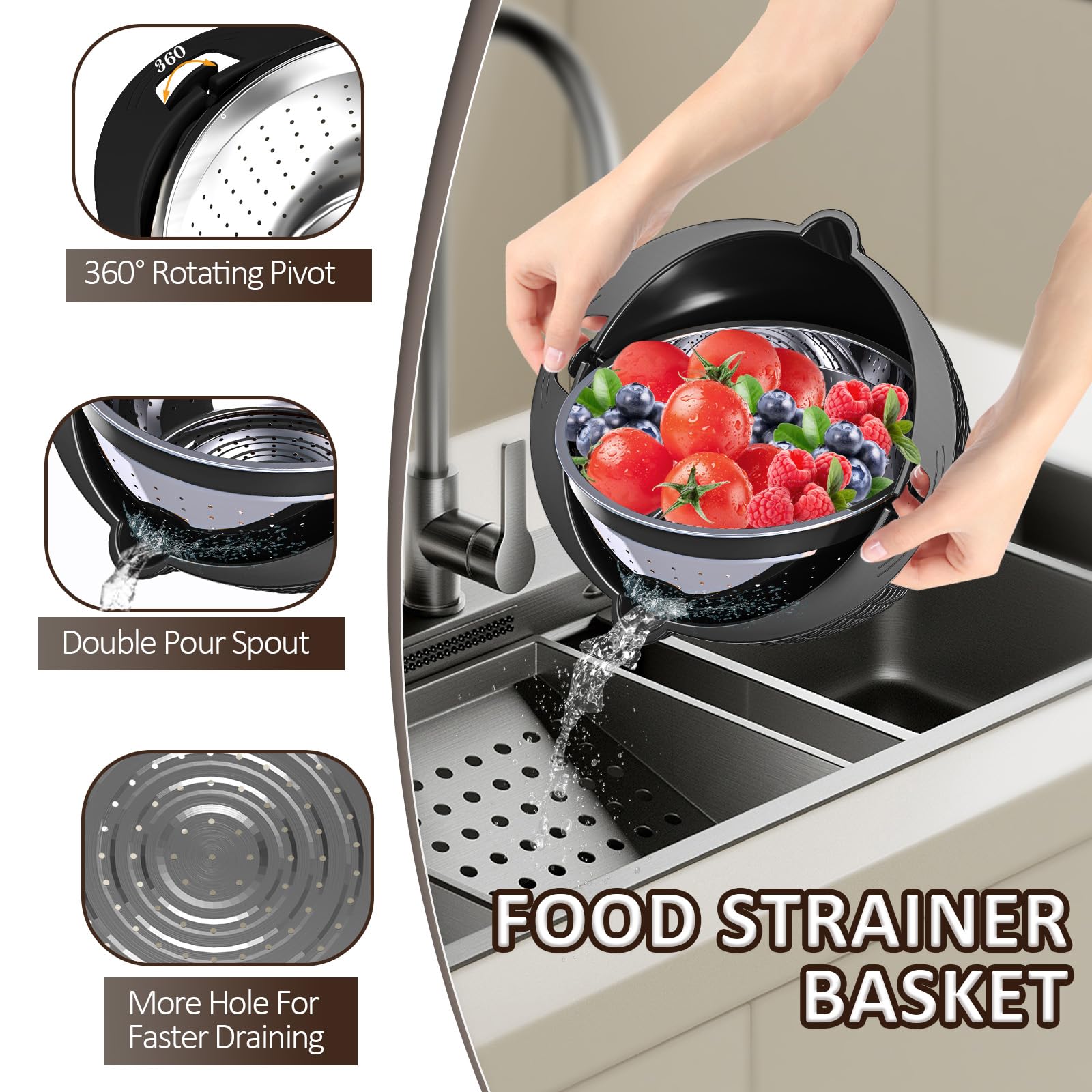 4-1 Colander with Mixing Bowls Set