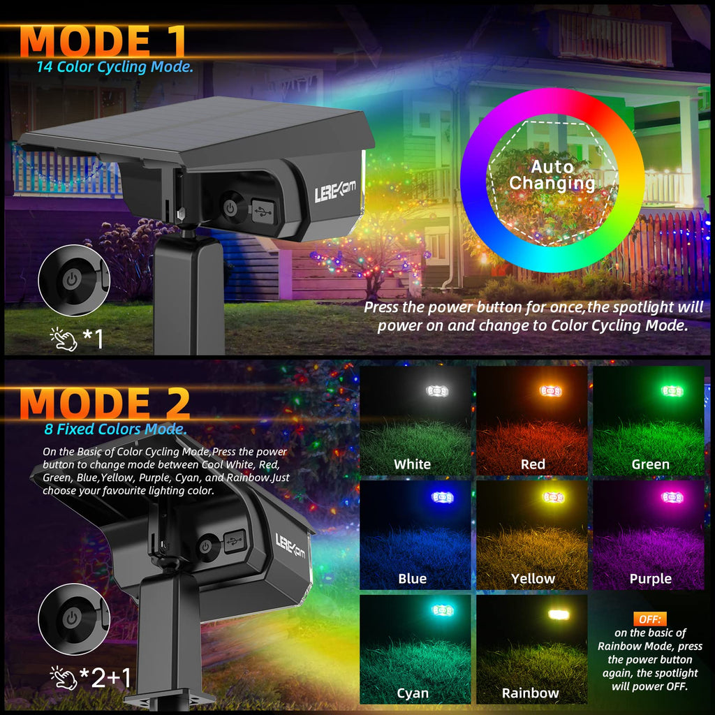 Solar Outdoor,40 LEDs Color Changing RGB Solar Landscape Path Lights