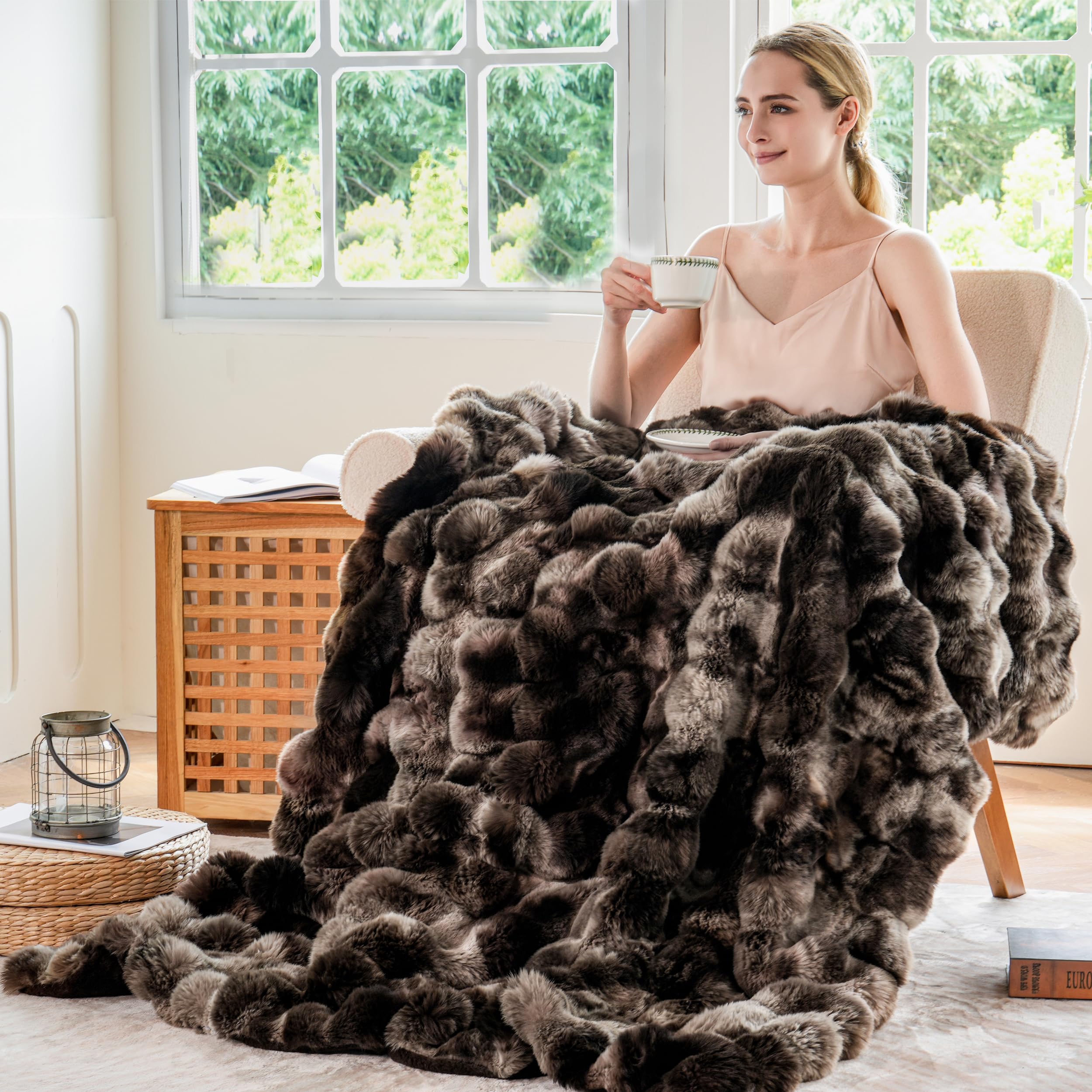 Mocha Throw Blanket for Couch