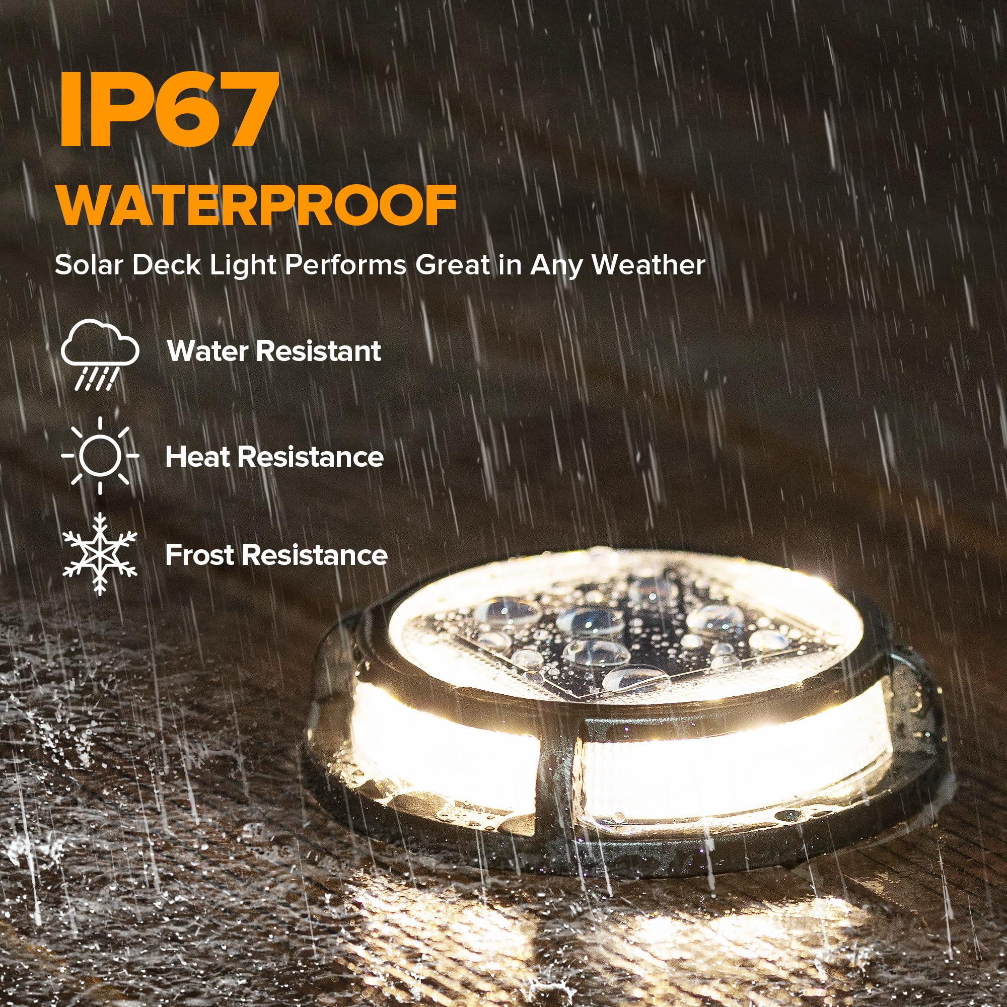 LUTEC 12 Pack Solar Driveway Lights, 12 LEDs IP67 Waterproof Outdoor Solar Dock Driveway Marker Lights for Step, Sidewalk, Pathway, Patio, Garden(Warm White)