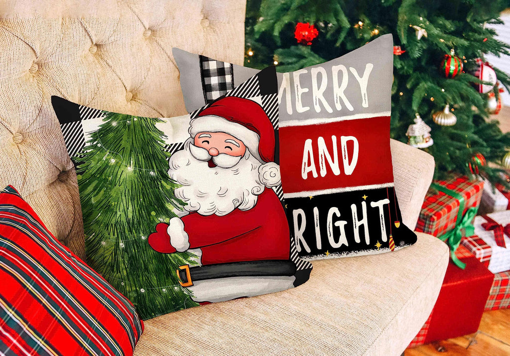 Red Christmas Pillow Covers 18x18 Set of 4